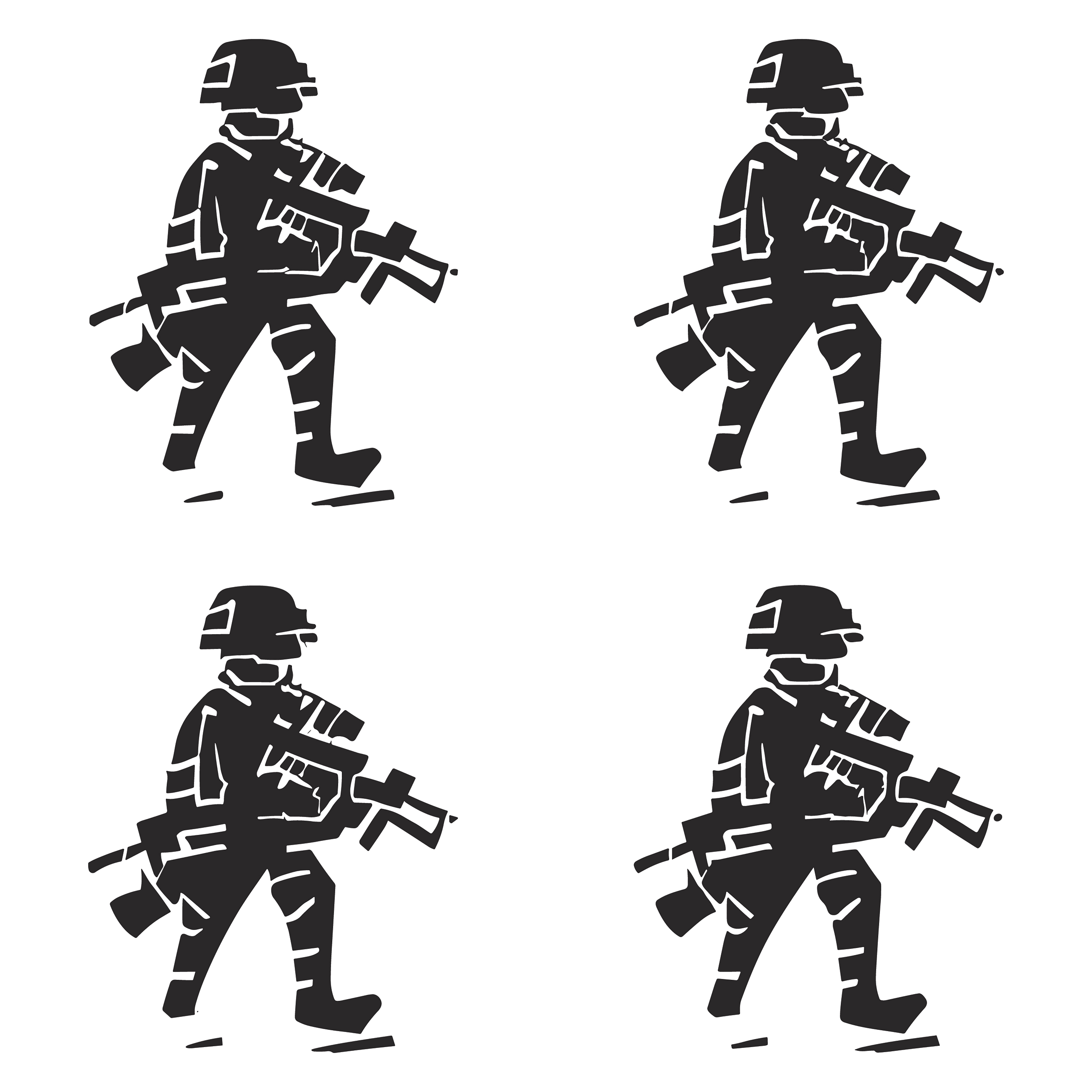 Soldier customizable silhouettes set design #35542