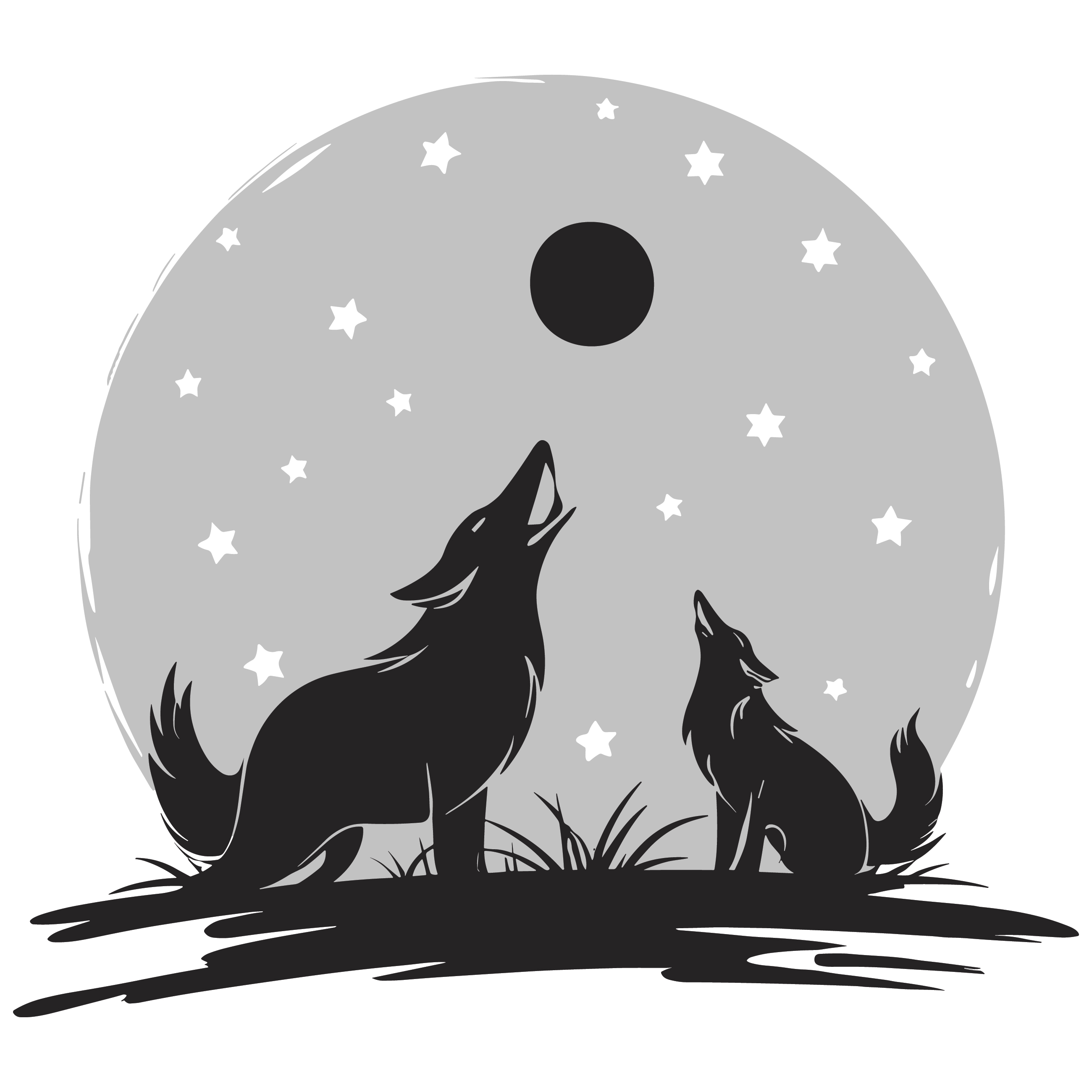 Wolf customizable silhouettes set design #35570
