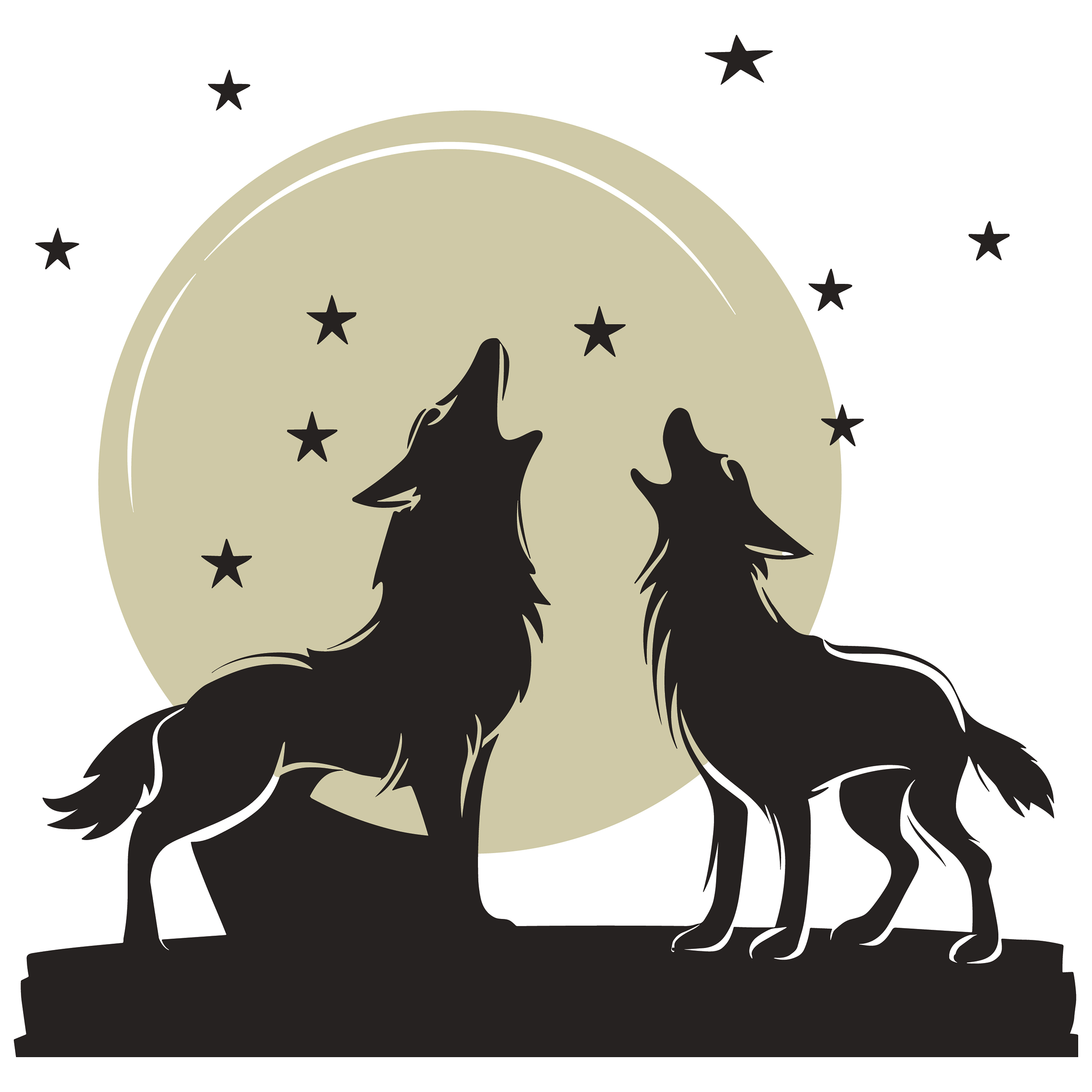 Wolf customizable silhouettes set design #35574
