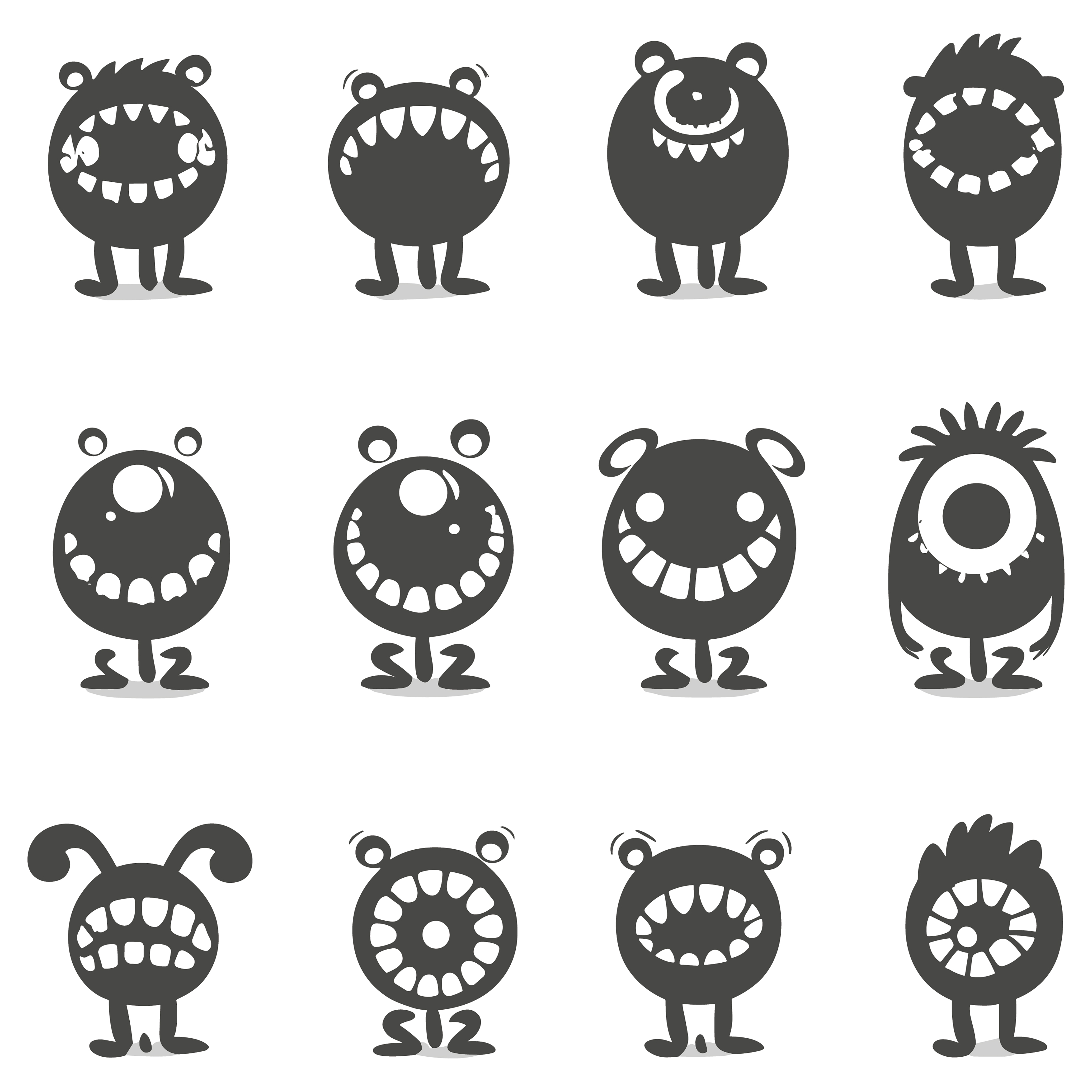 Monsters customizable clip art set design #35712