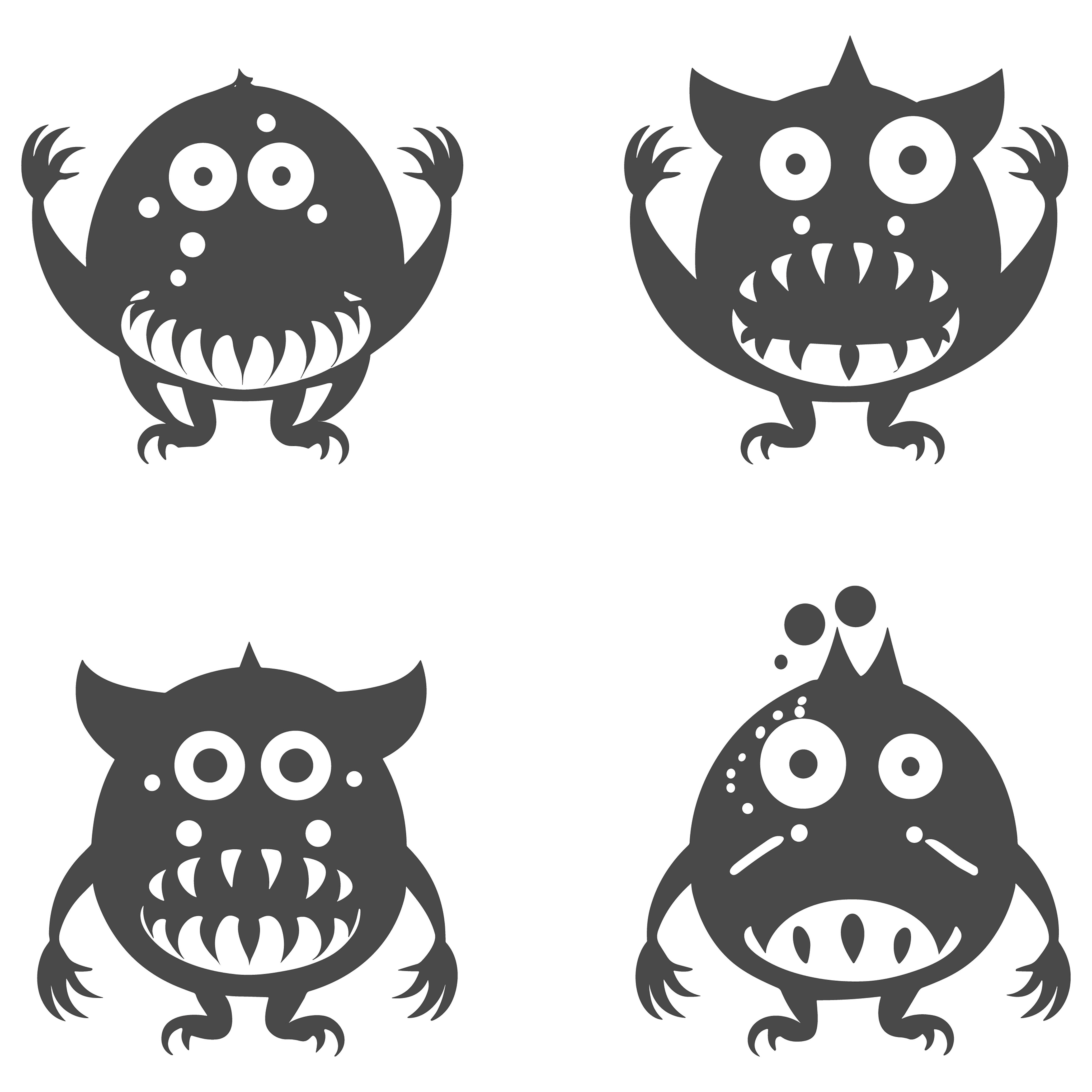 Monsters customizable clip art art set design #35715
