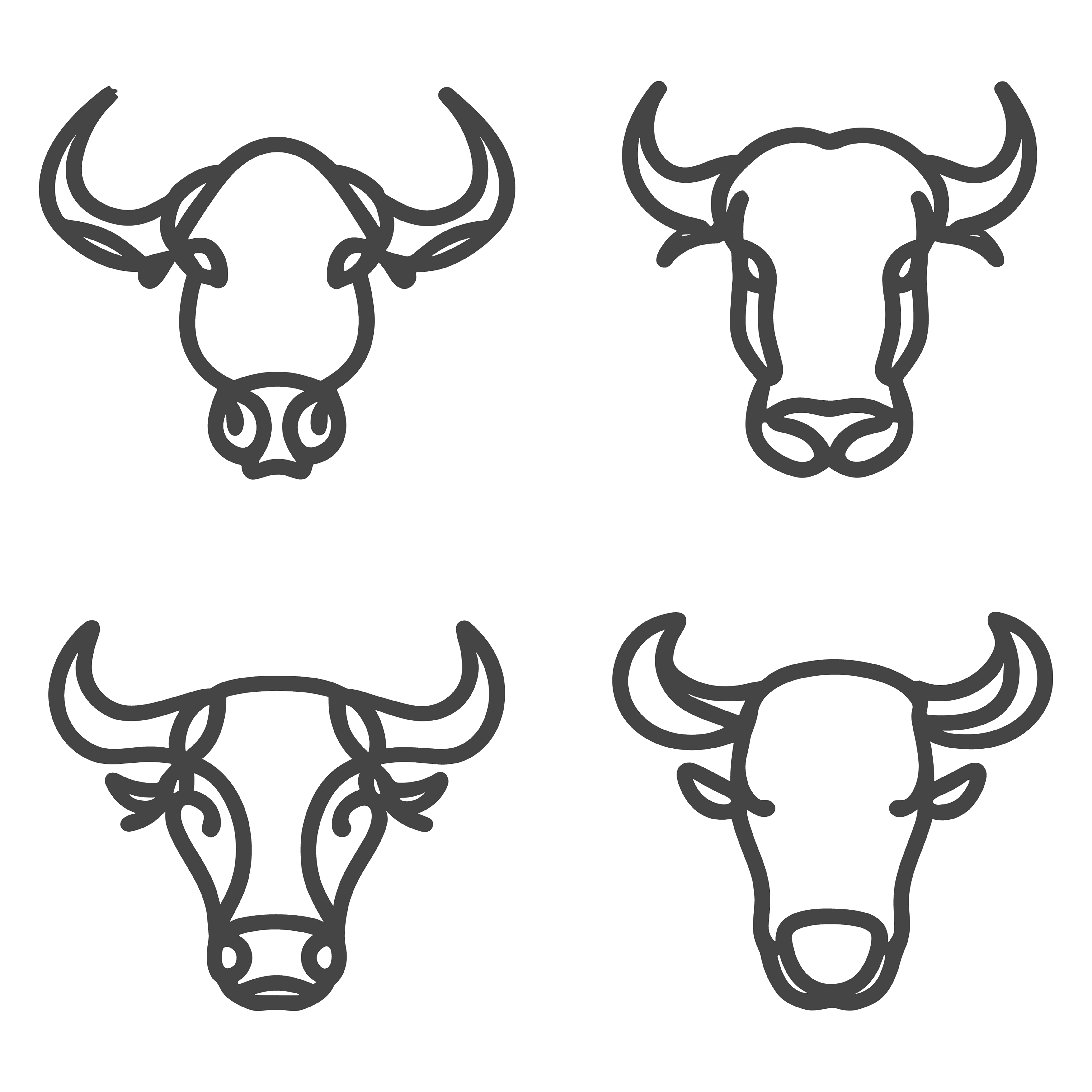 Bull customizable icon set design #35769