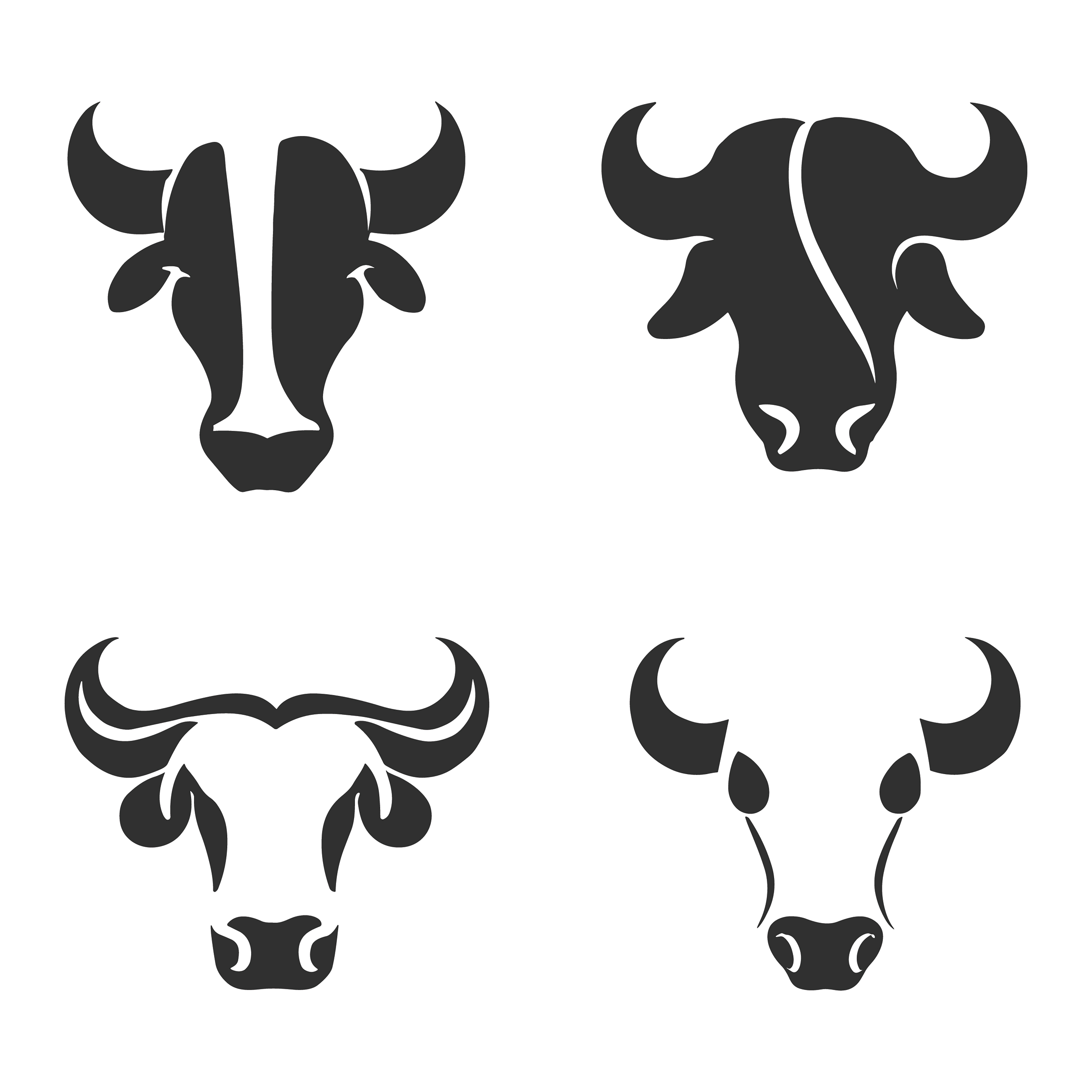 Bull customizable icon set design #35774