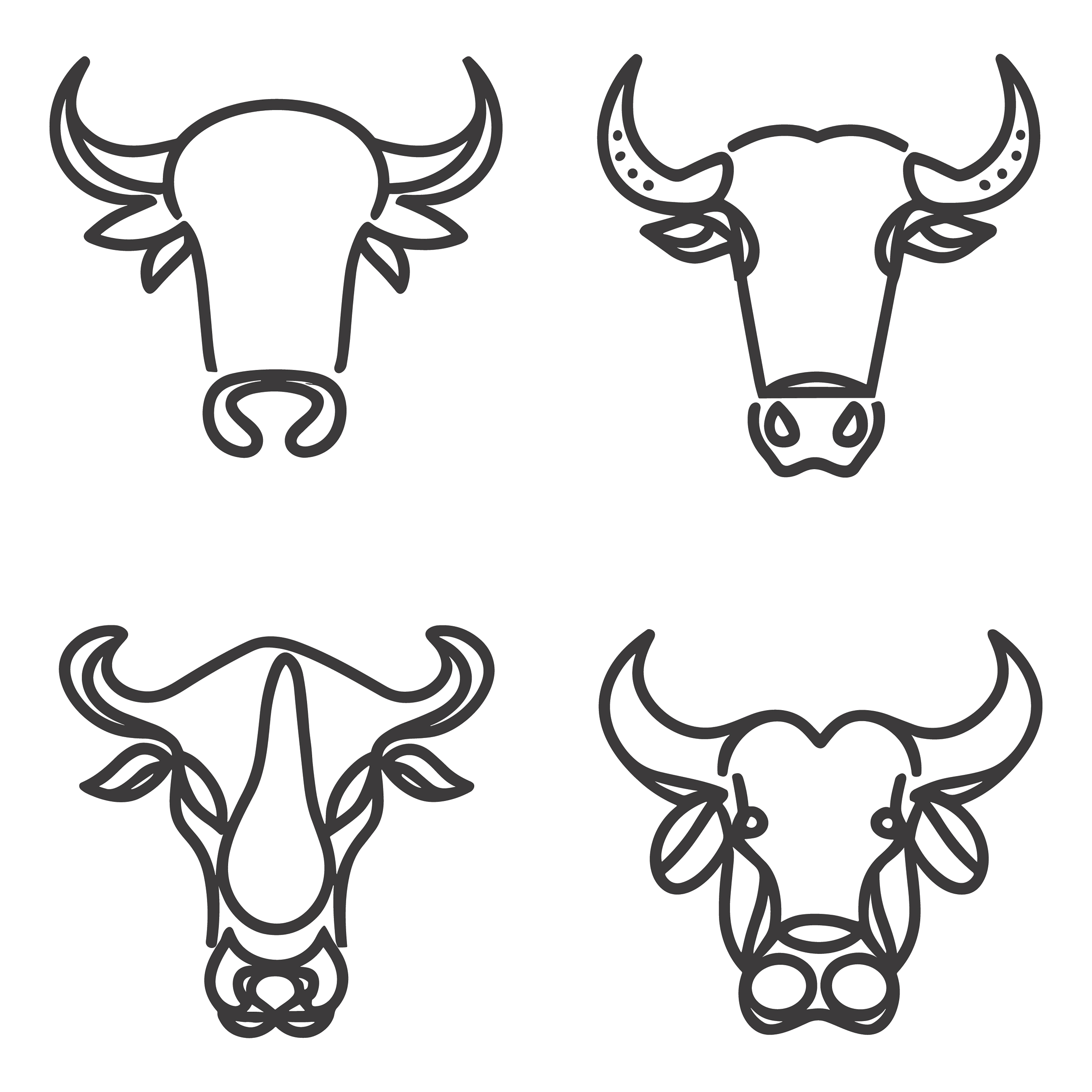 Bull customizable icon set design #35778