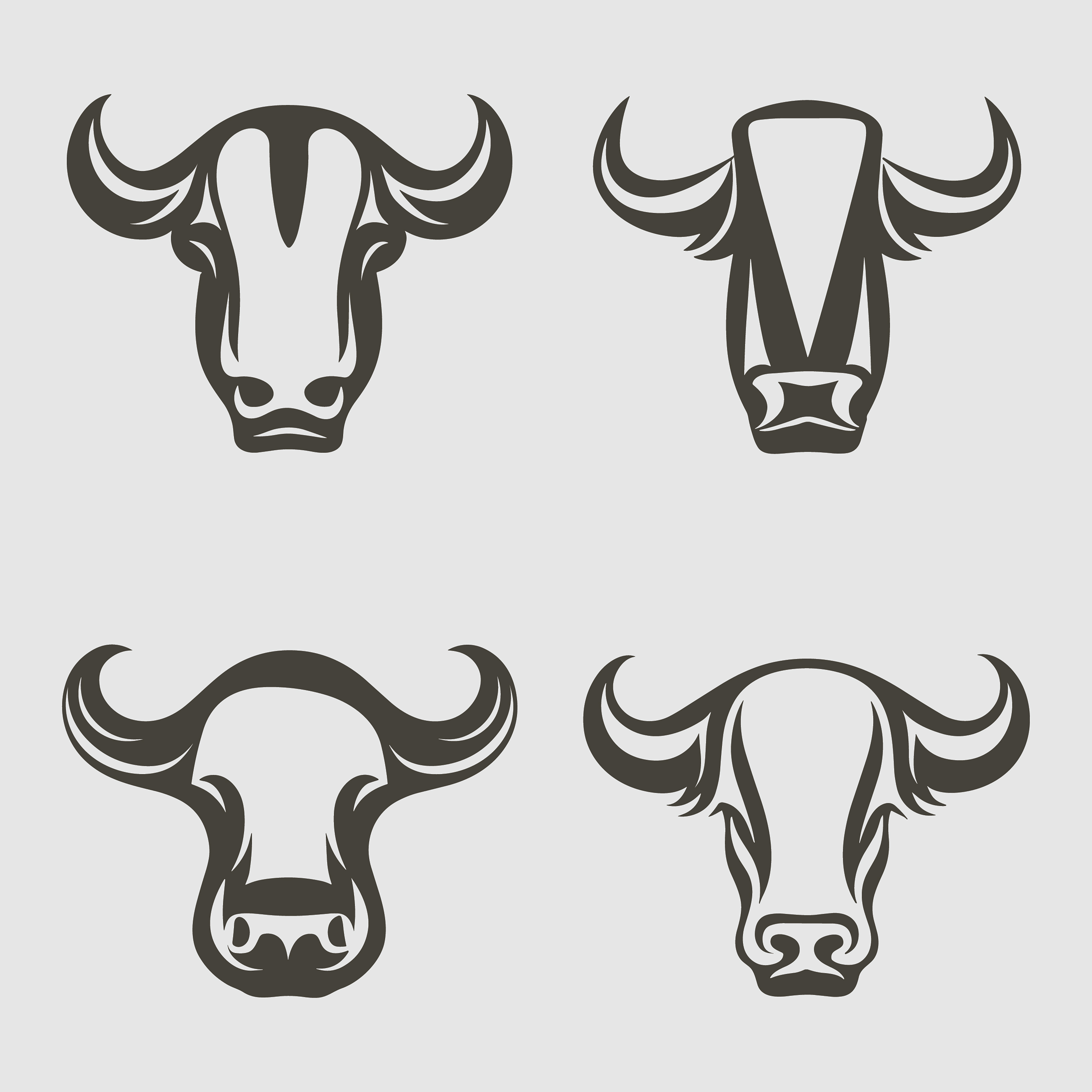 Bull customizable icon set design #35780