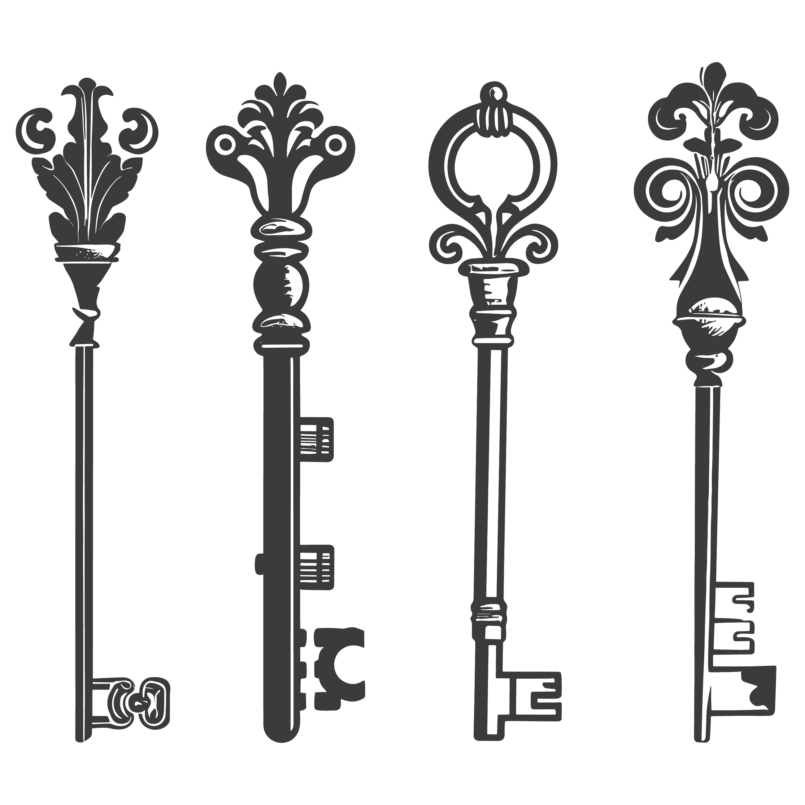 Key customizable silhouettes set design #35833