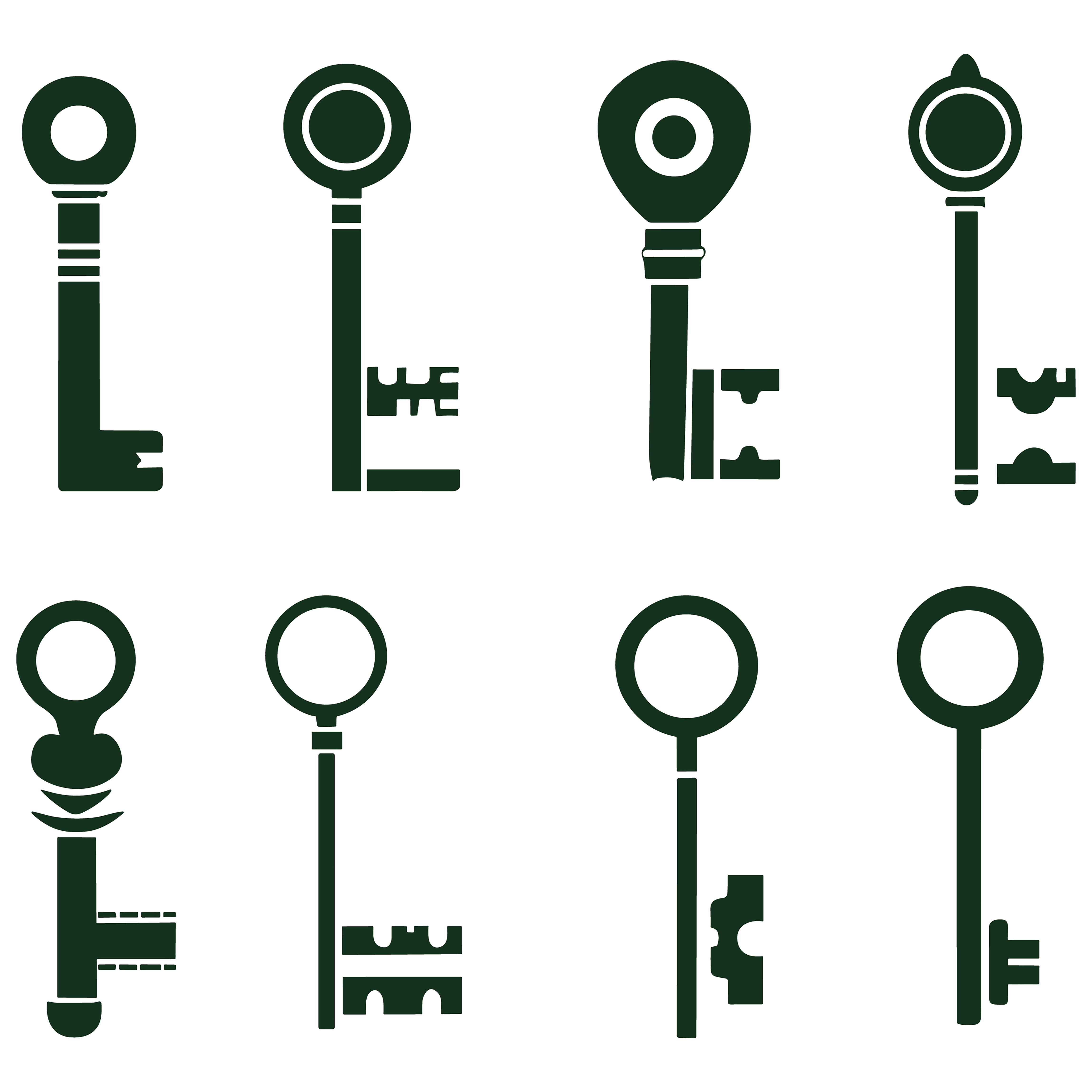 Key customizable silhouettes set design #35839