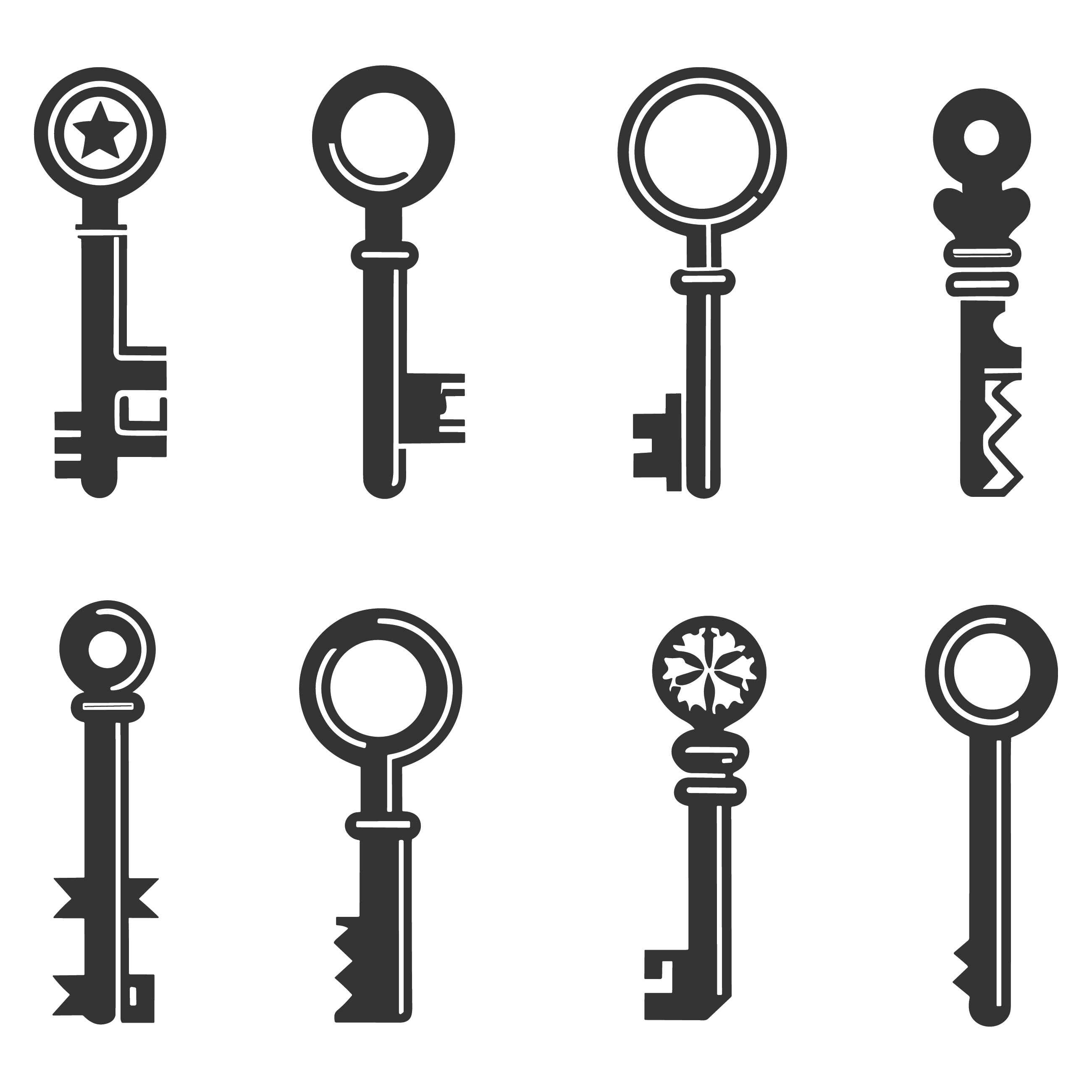 Key customizable silhouettes set design #35840