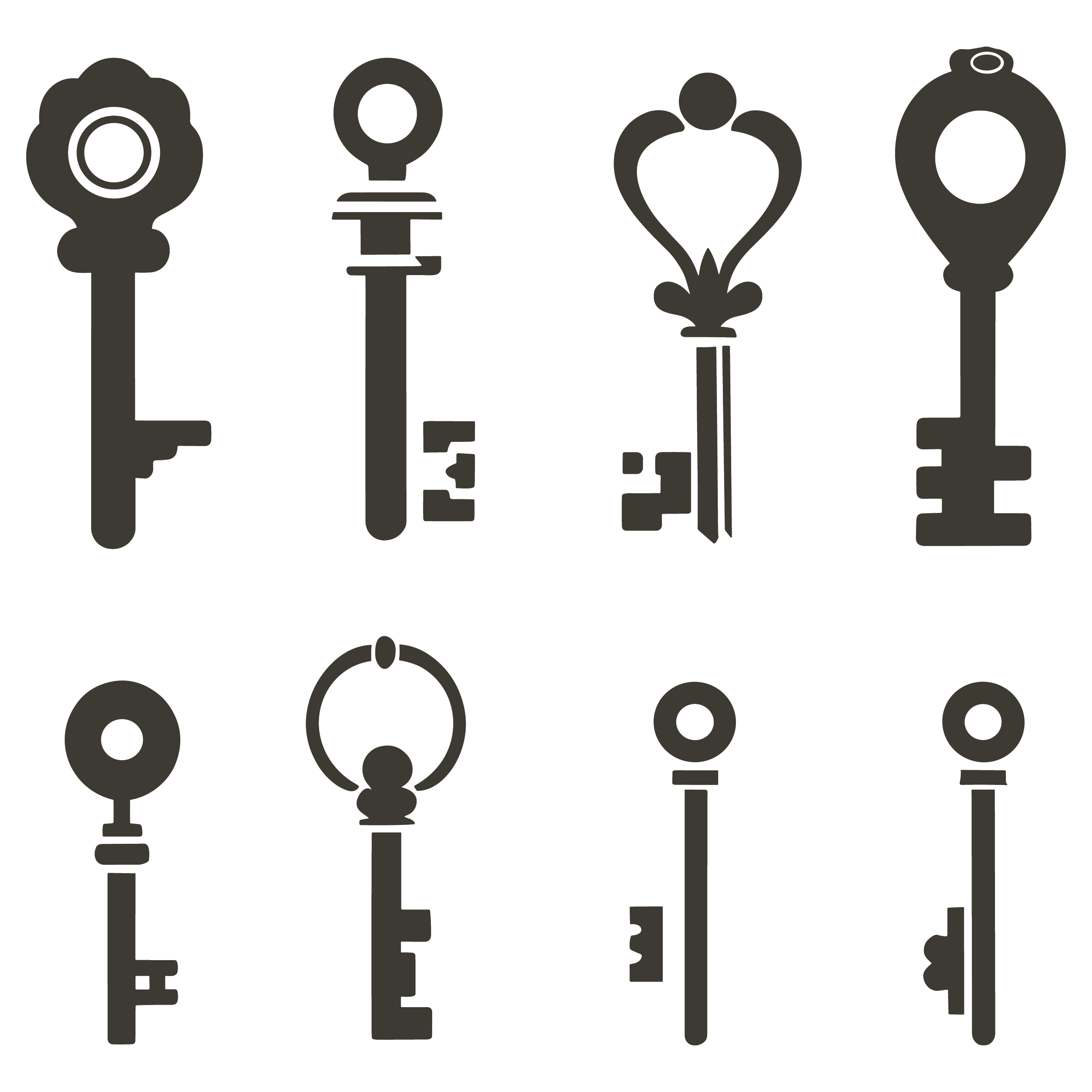 Key customizable silhouettes set design #35845