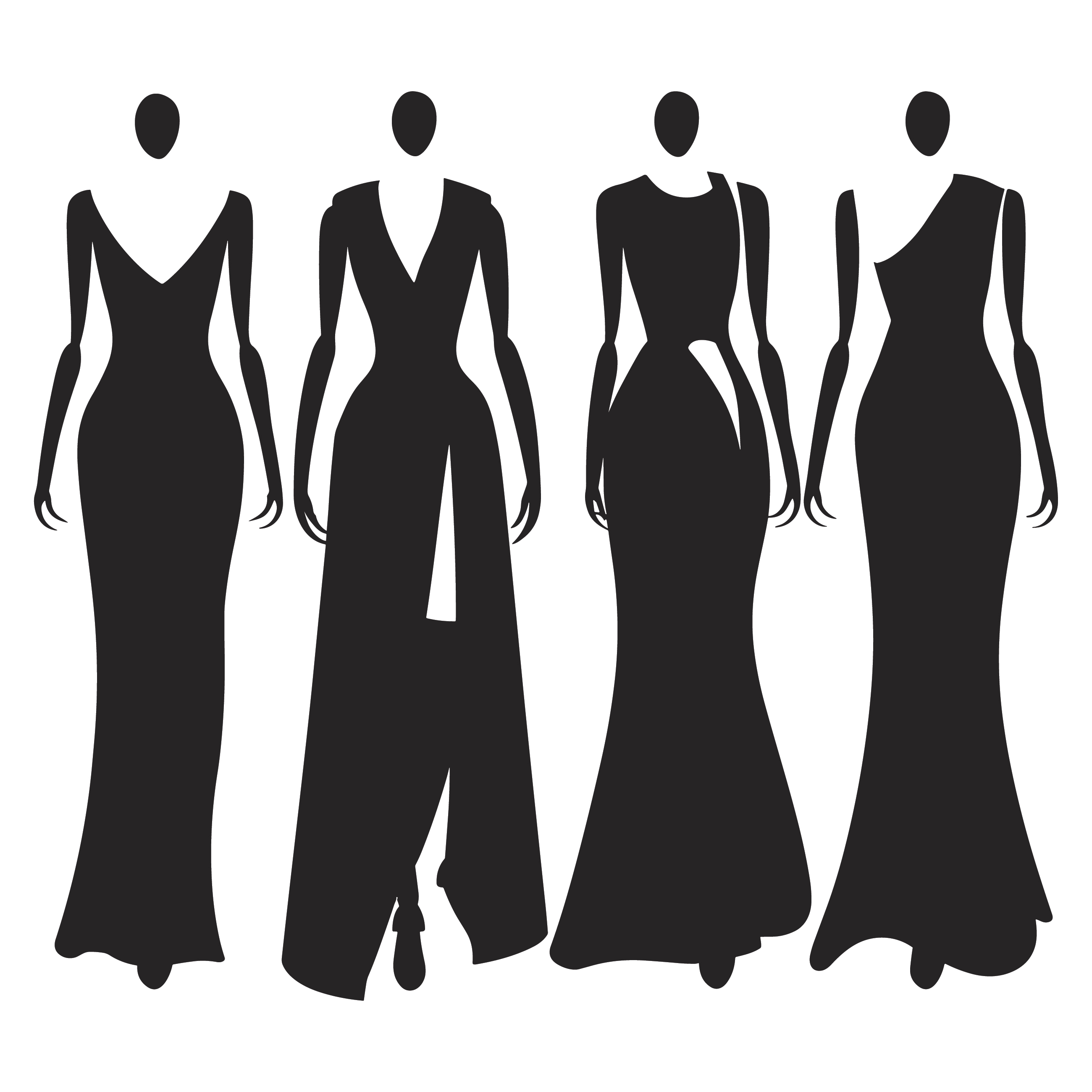 Frocks customizable silhouettes set design #35849