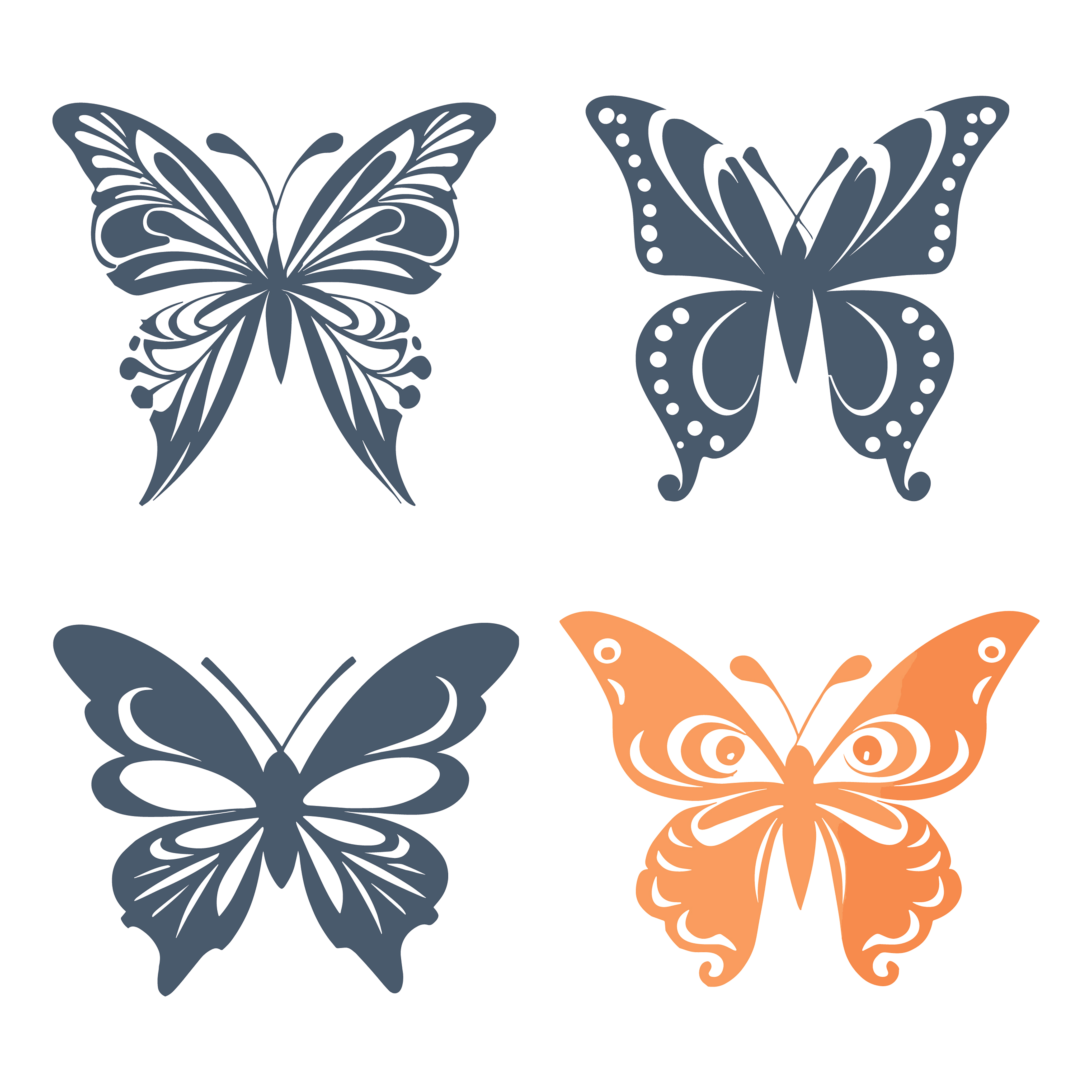 Butterflies customizable icon set design #35873