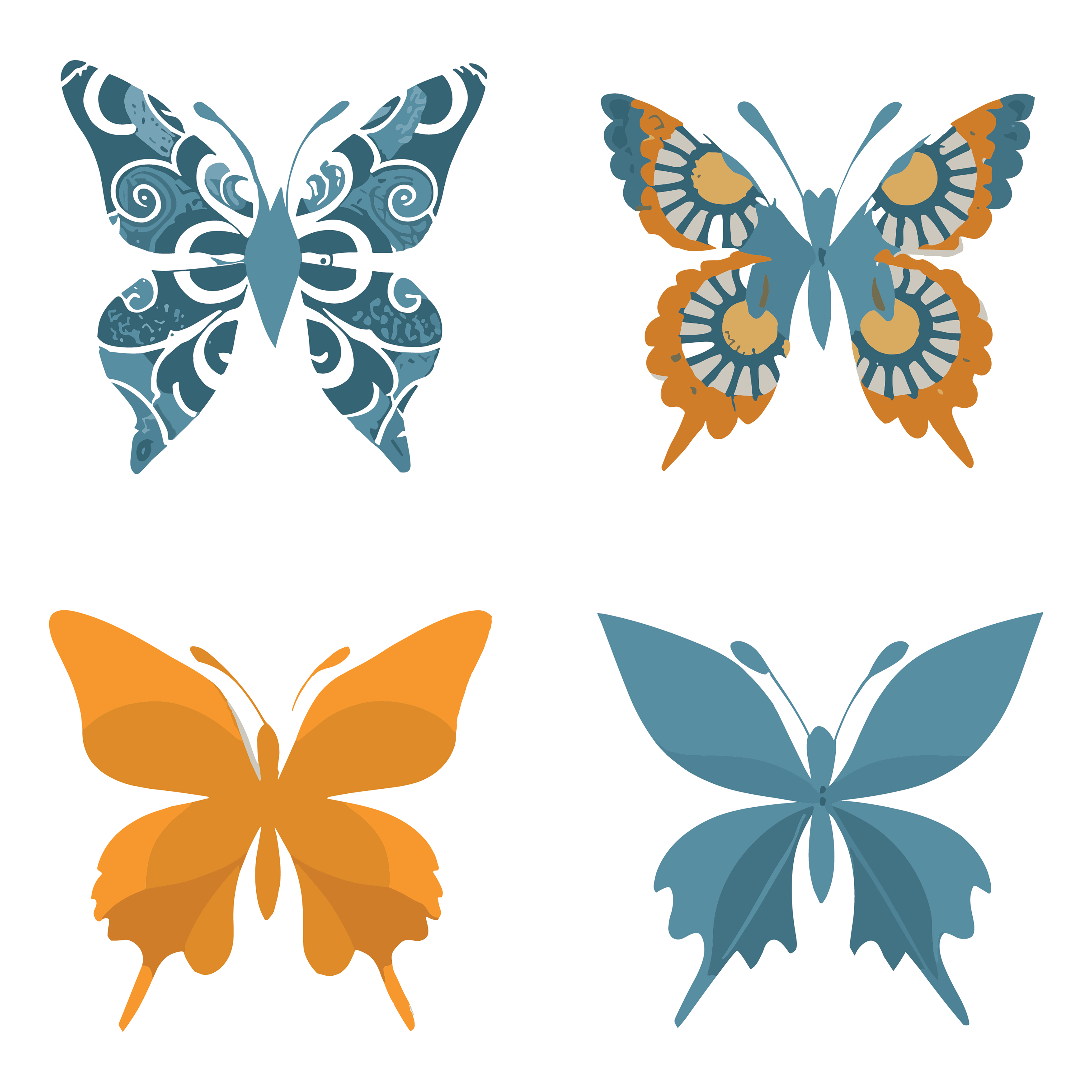 Butterflies customizable icon set design #35885