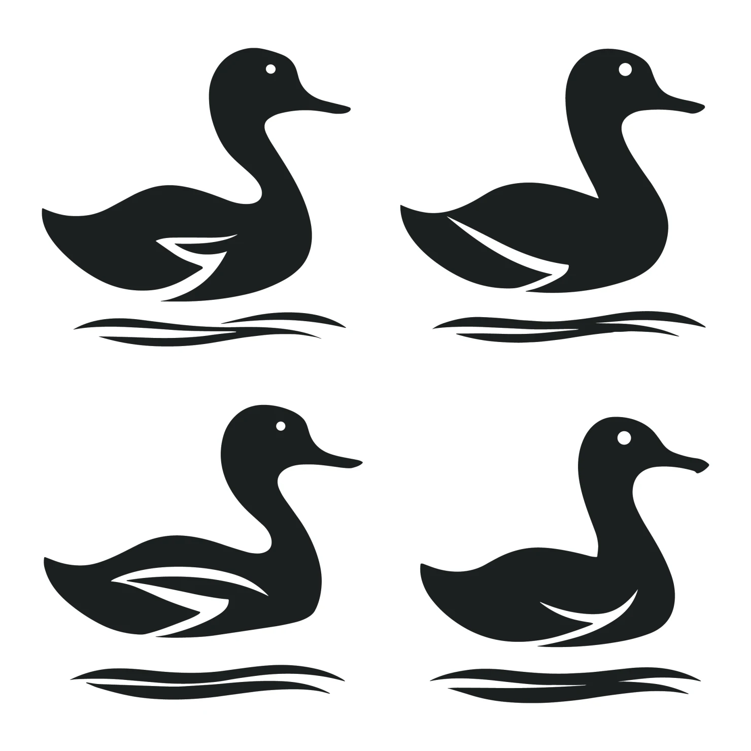 Duck customizable silhouettes set design #35497