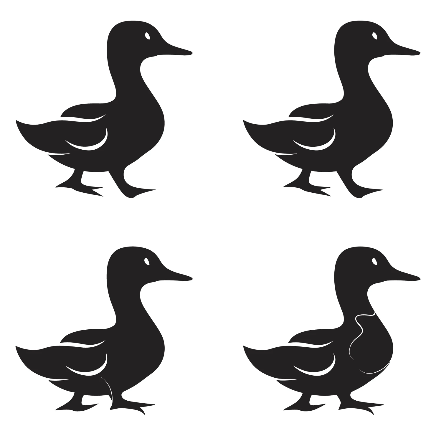 Duck customizable silhouettes set design #35498