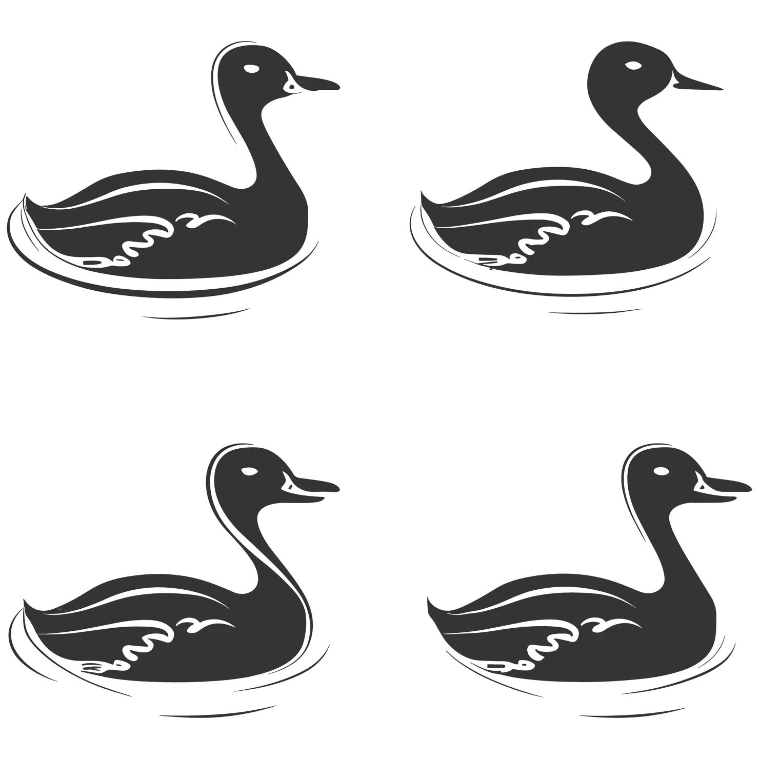 Duck customizable silhouettes set design #35499