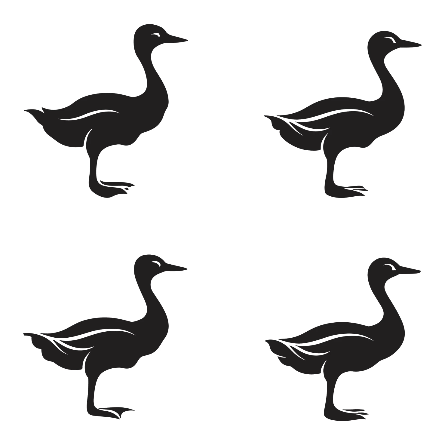 Duck customizable silhouettes set design #35500