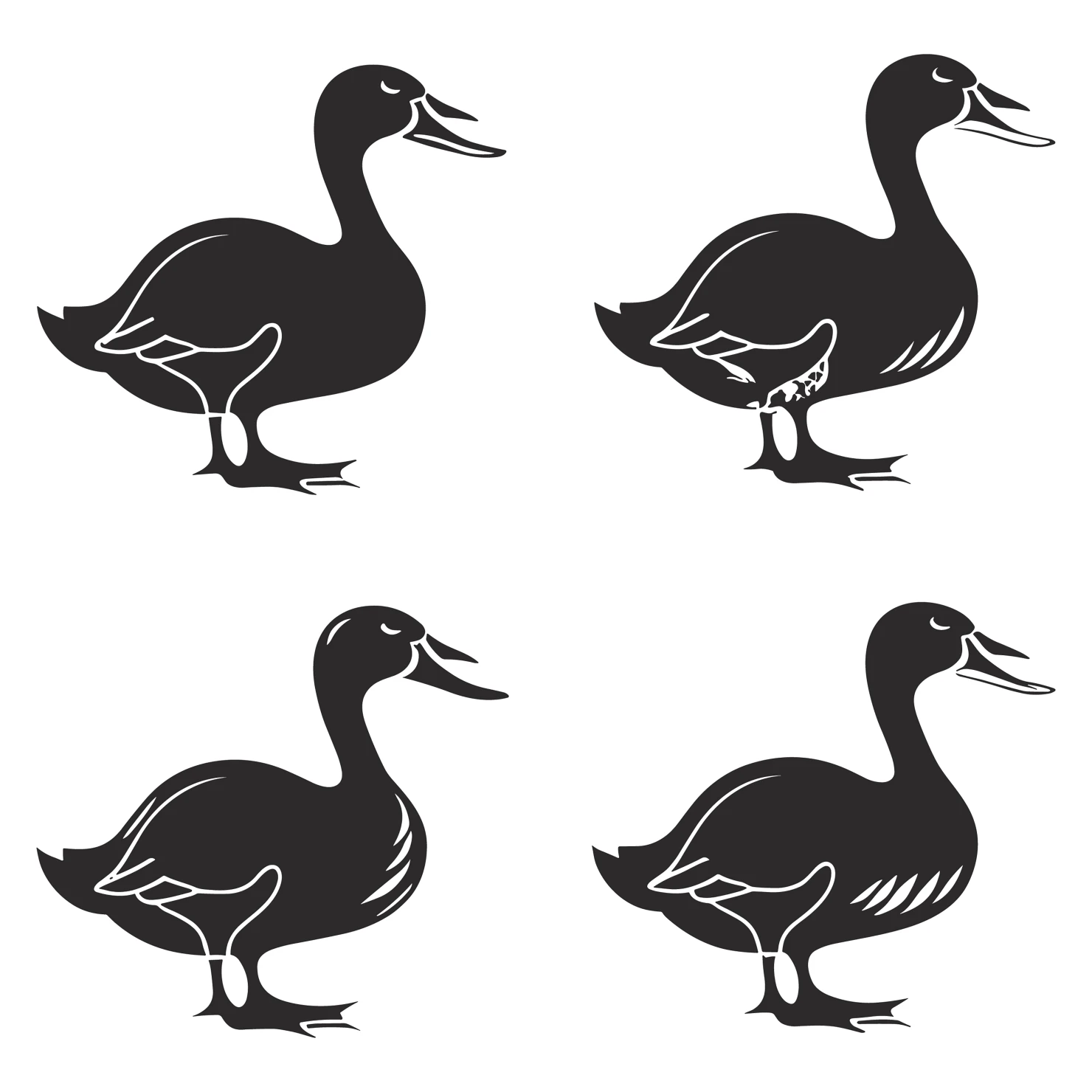 Duck customizable silhouettes set design #35502