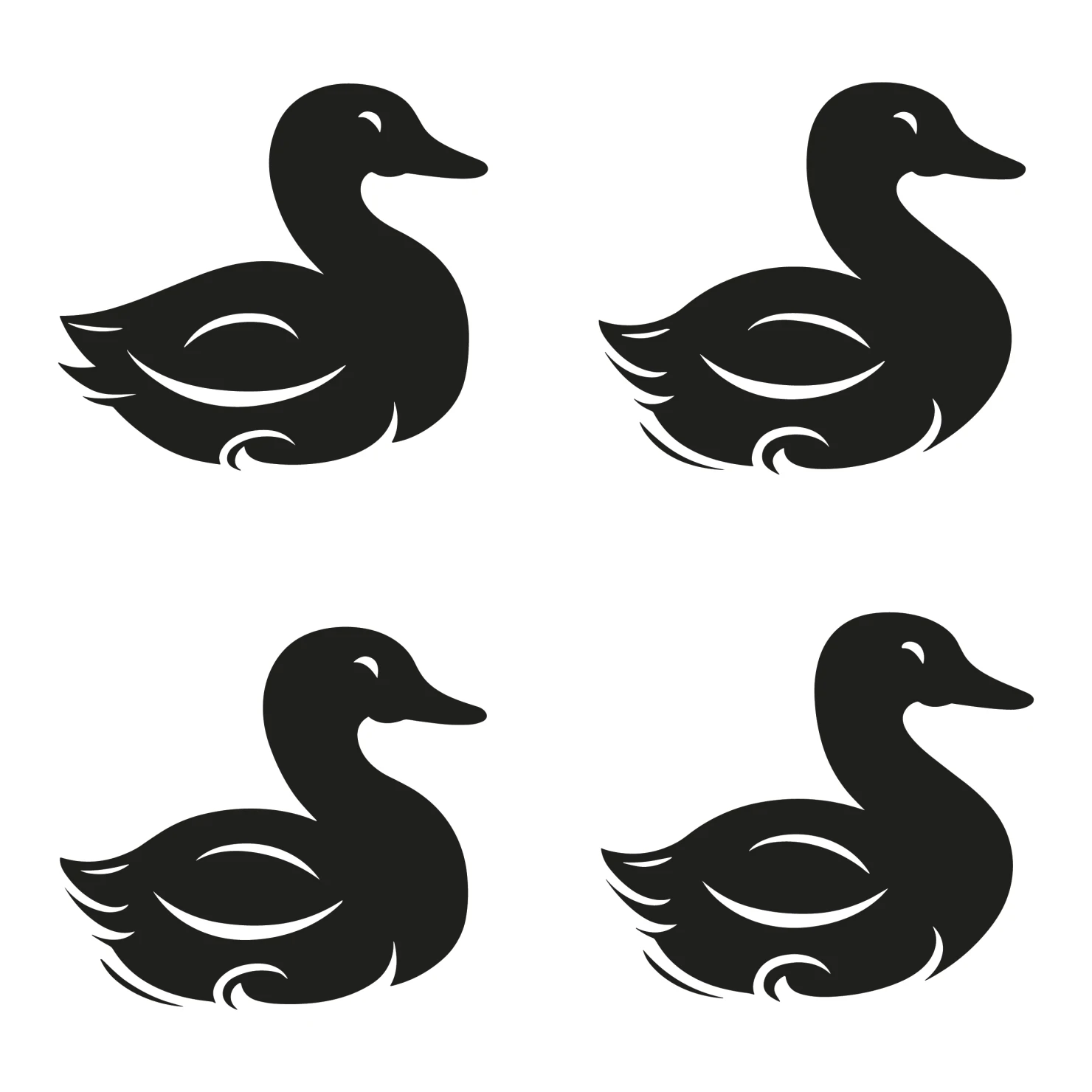 Duck customizable silhouettes set design #35503