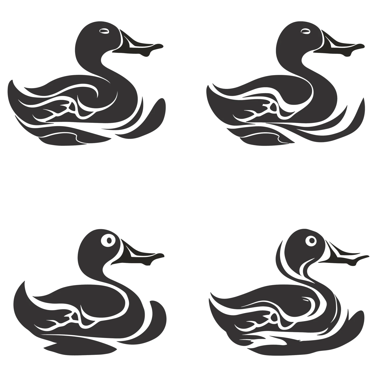 Duck customizable silhouettes set design #35504