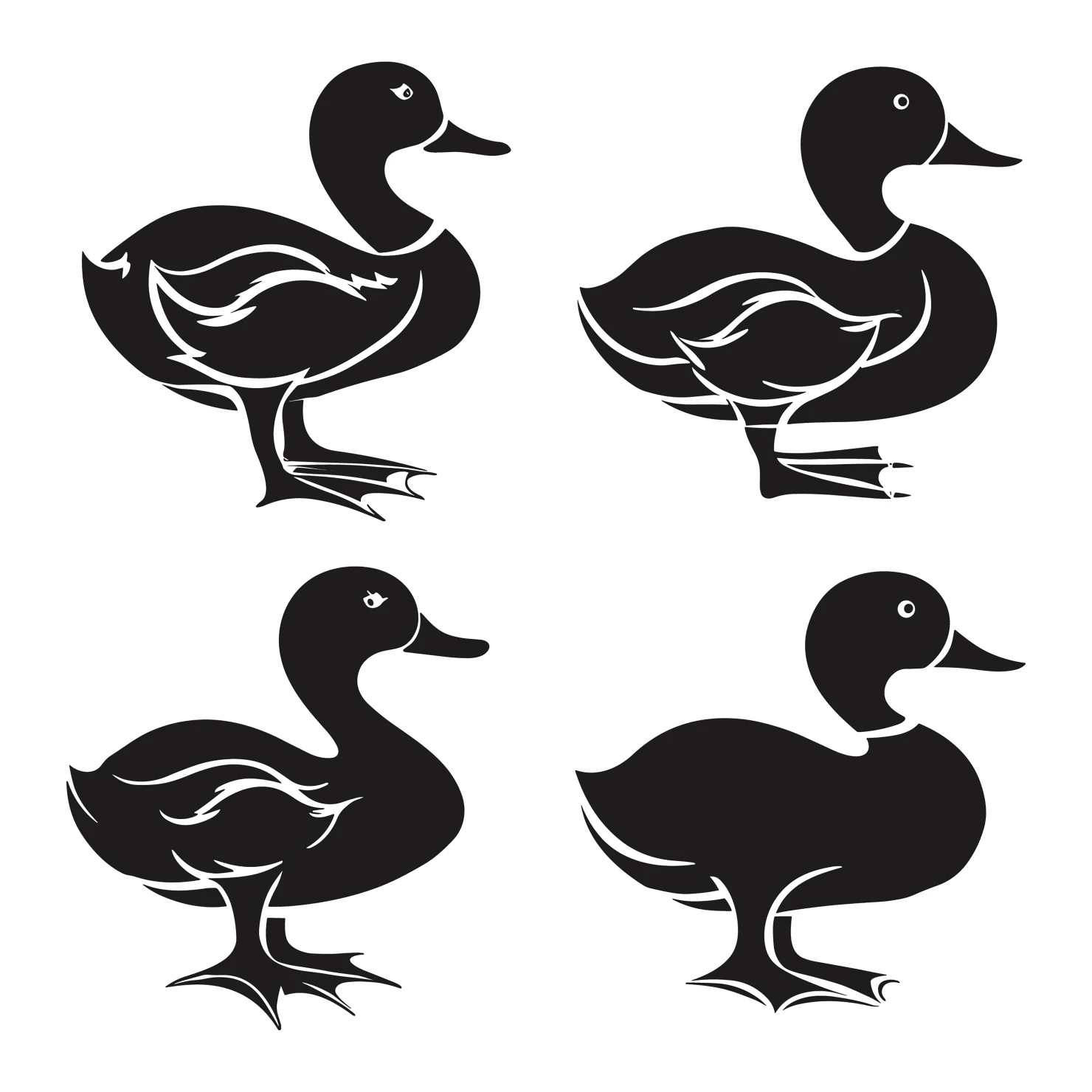 Duck customizable silhouettes set design #35505