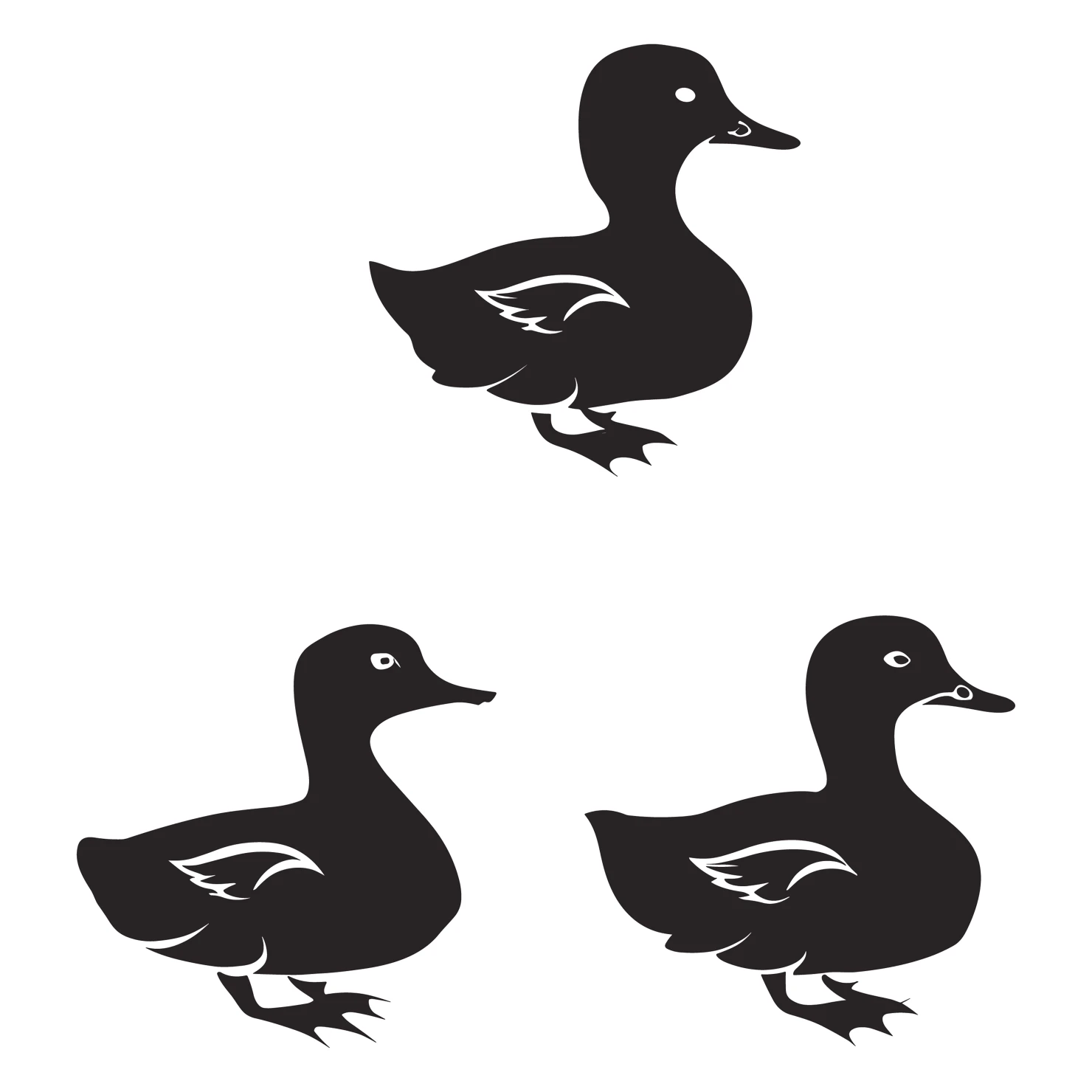 Duck customizable silhouettes set design #35506