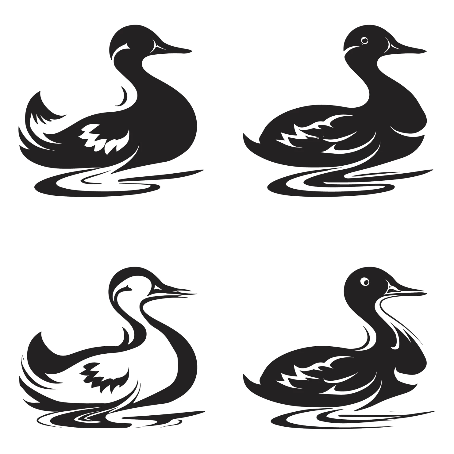 Duck customizable clip art set design #35507