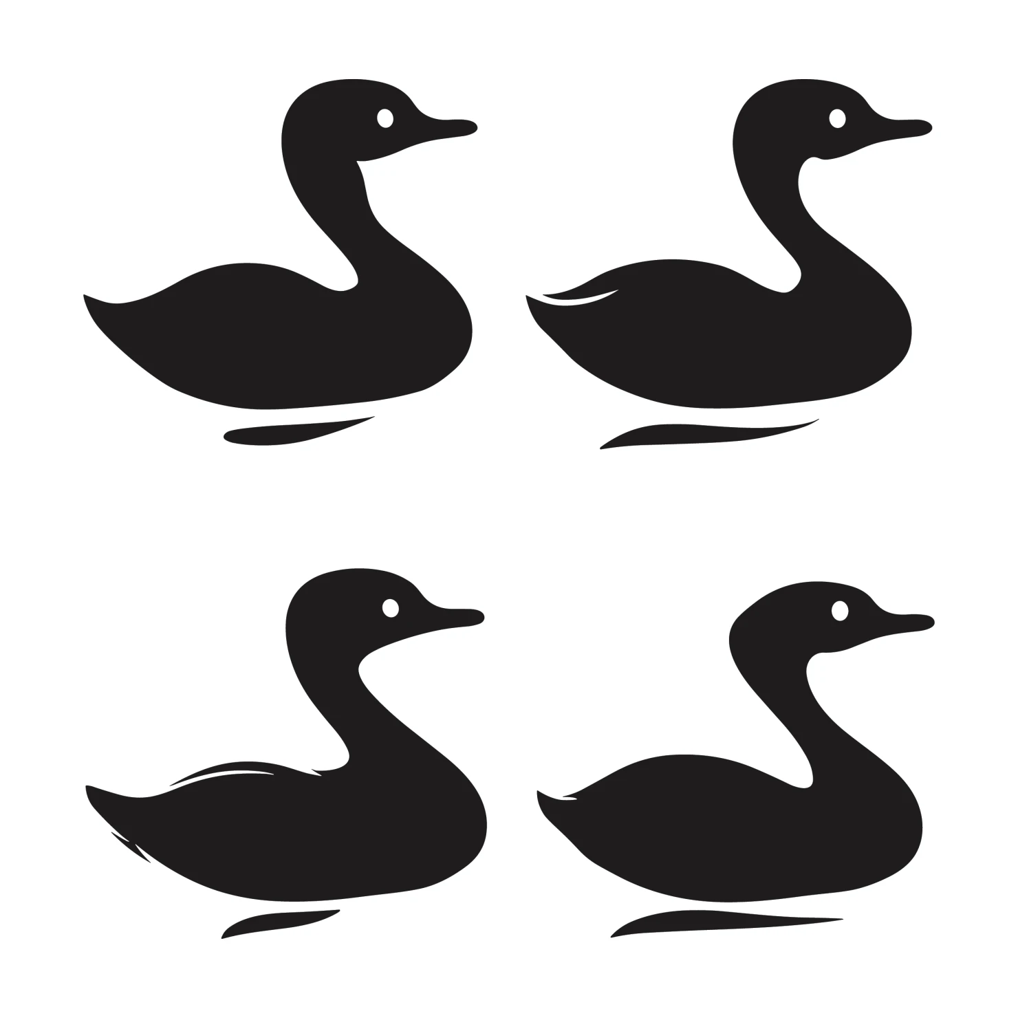 Duck customizable silhouettes set design #35508