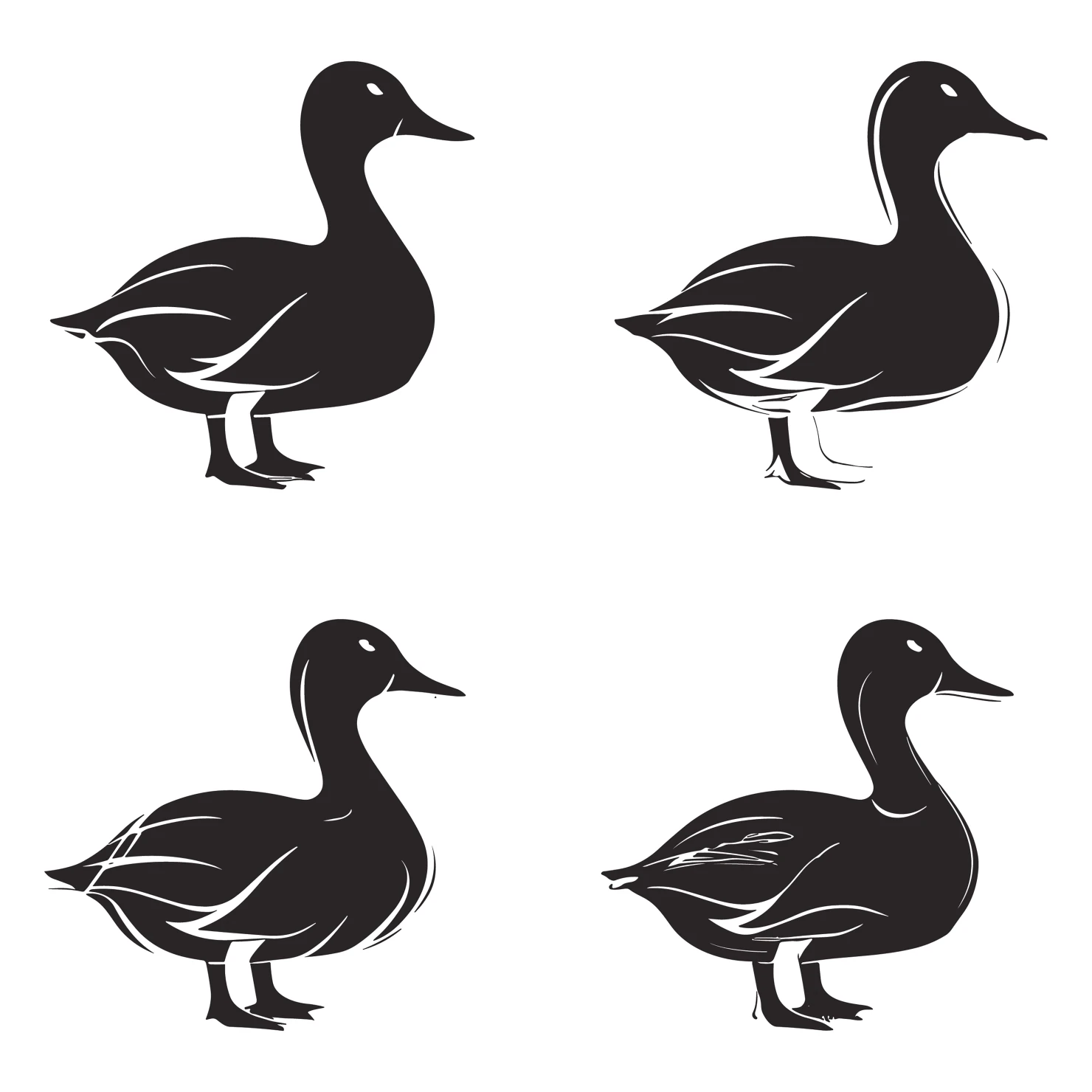 Duck customizable silhouettes set design #35509