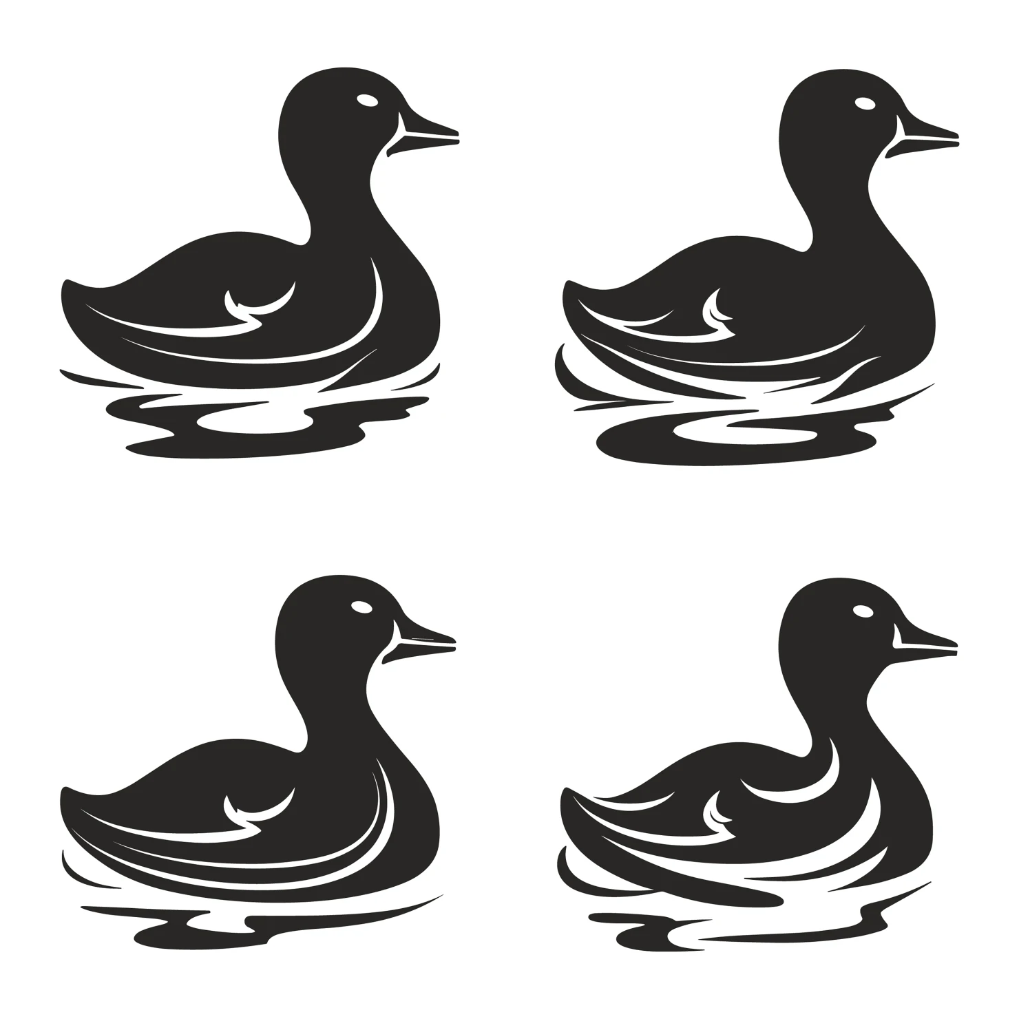 Duck customizable silhouettes set design #35510