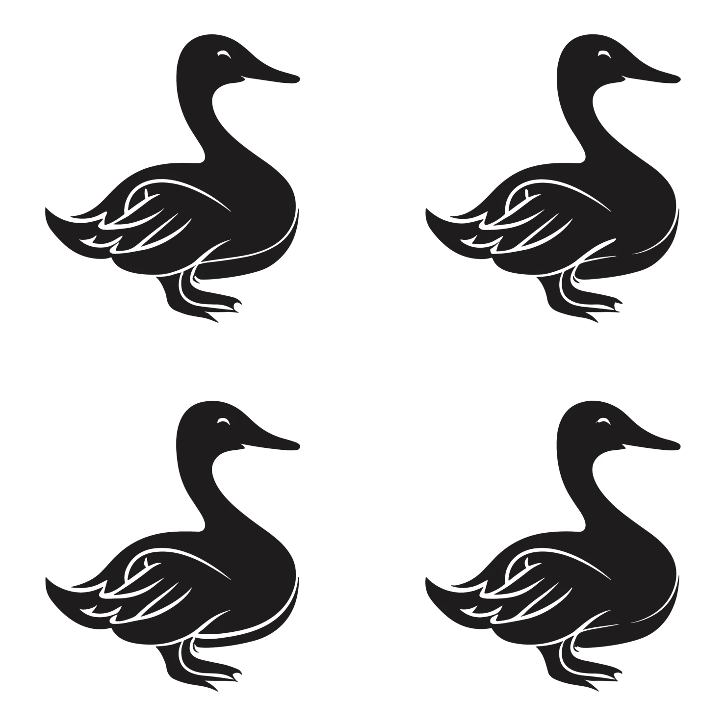 Duck customizable silhouettes set design #35513