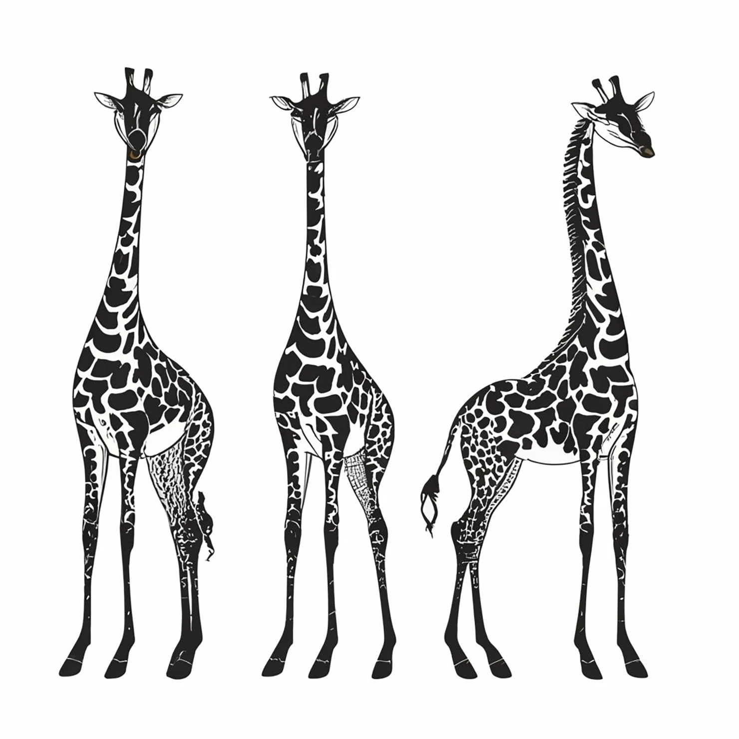 Giraffe customizable silhouettes set design #35516