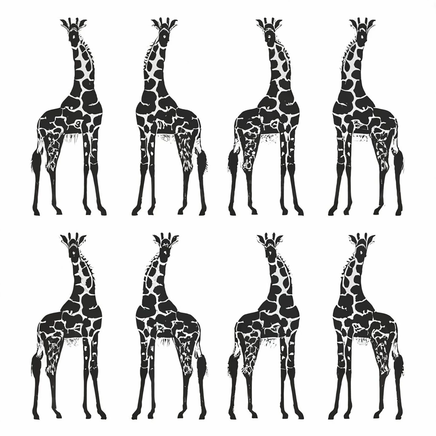 Giraffe customizable silhouettes set design #35517