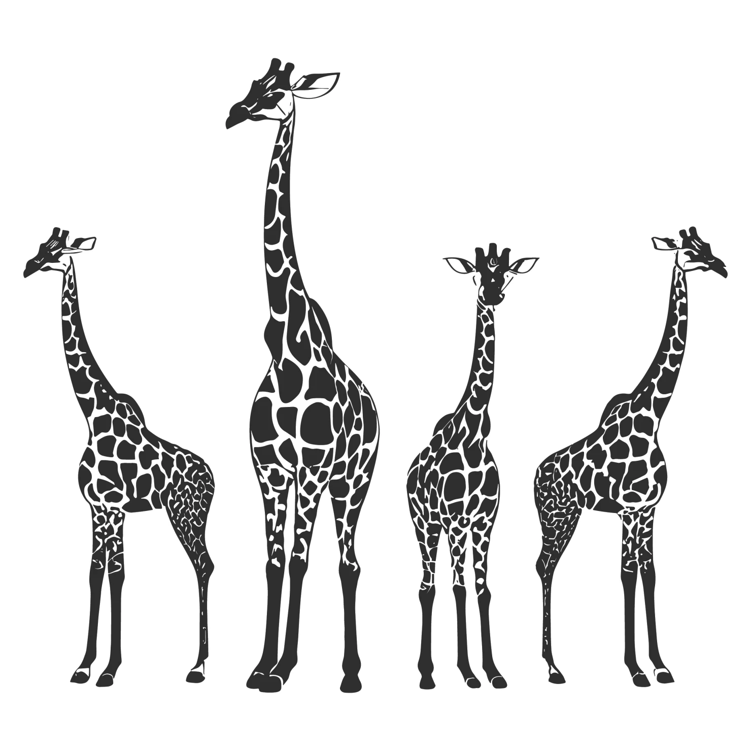 Giraffe customizable silhouettes set design #35518