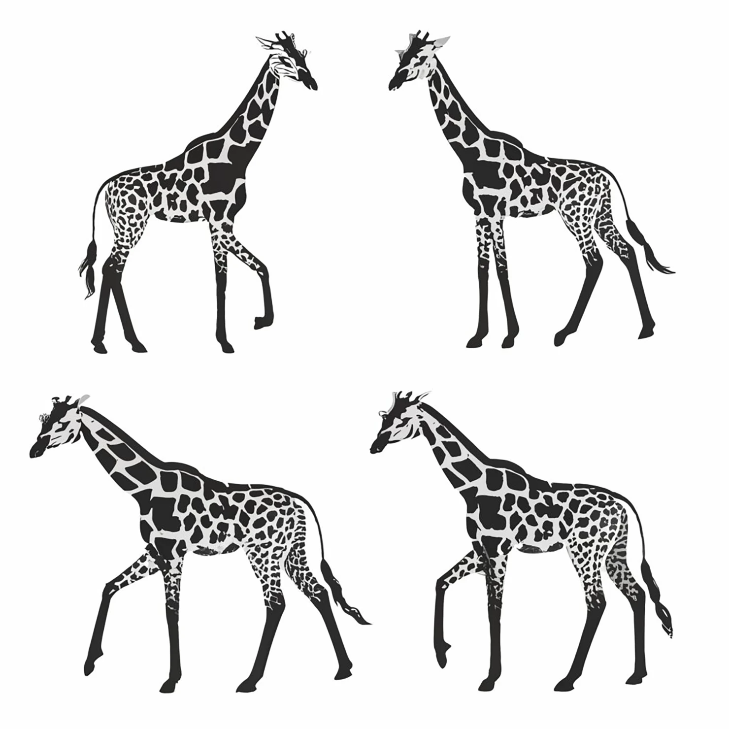 Giraffe customizable silhouettes set design #35519