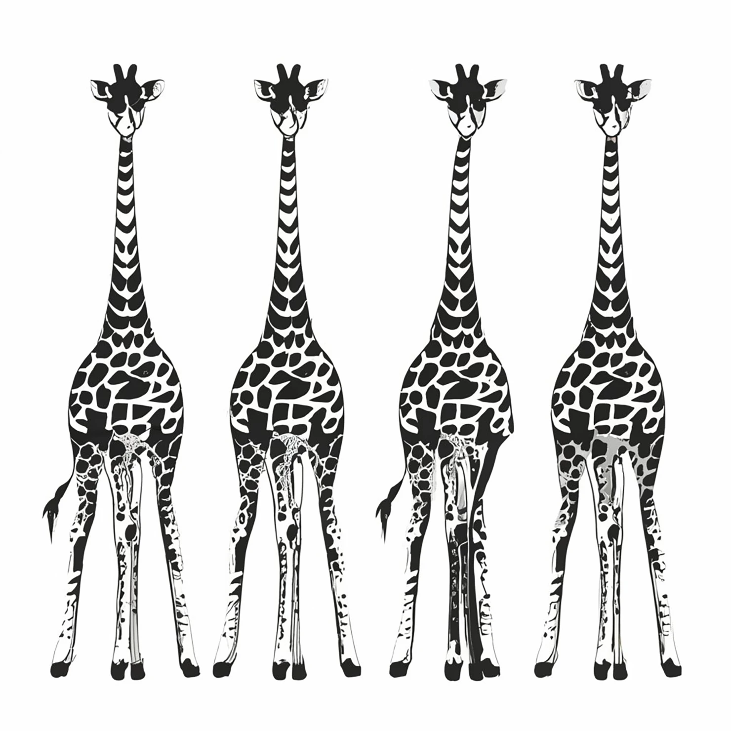 Giraffe customizable silhouettes set design #35520