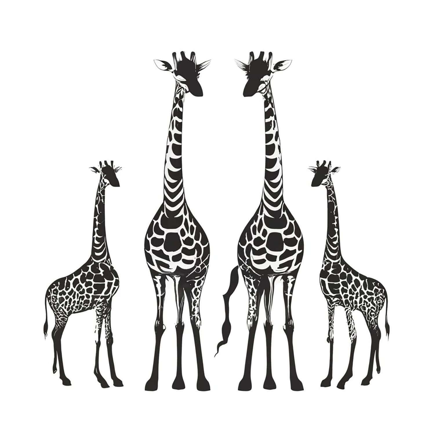 Giraffe customizable silhouettes set design #35521