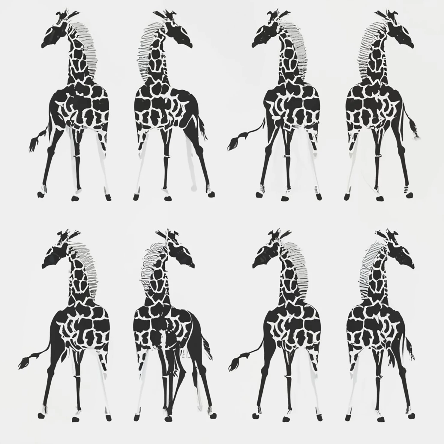 Giraffe customizable silhouettes set design #35522