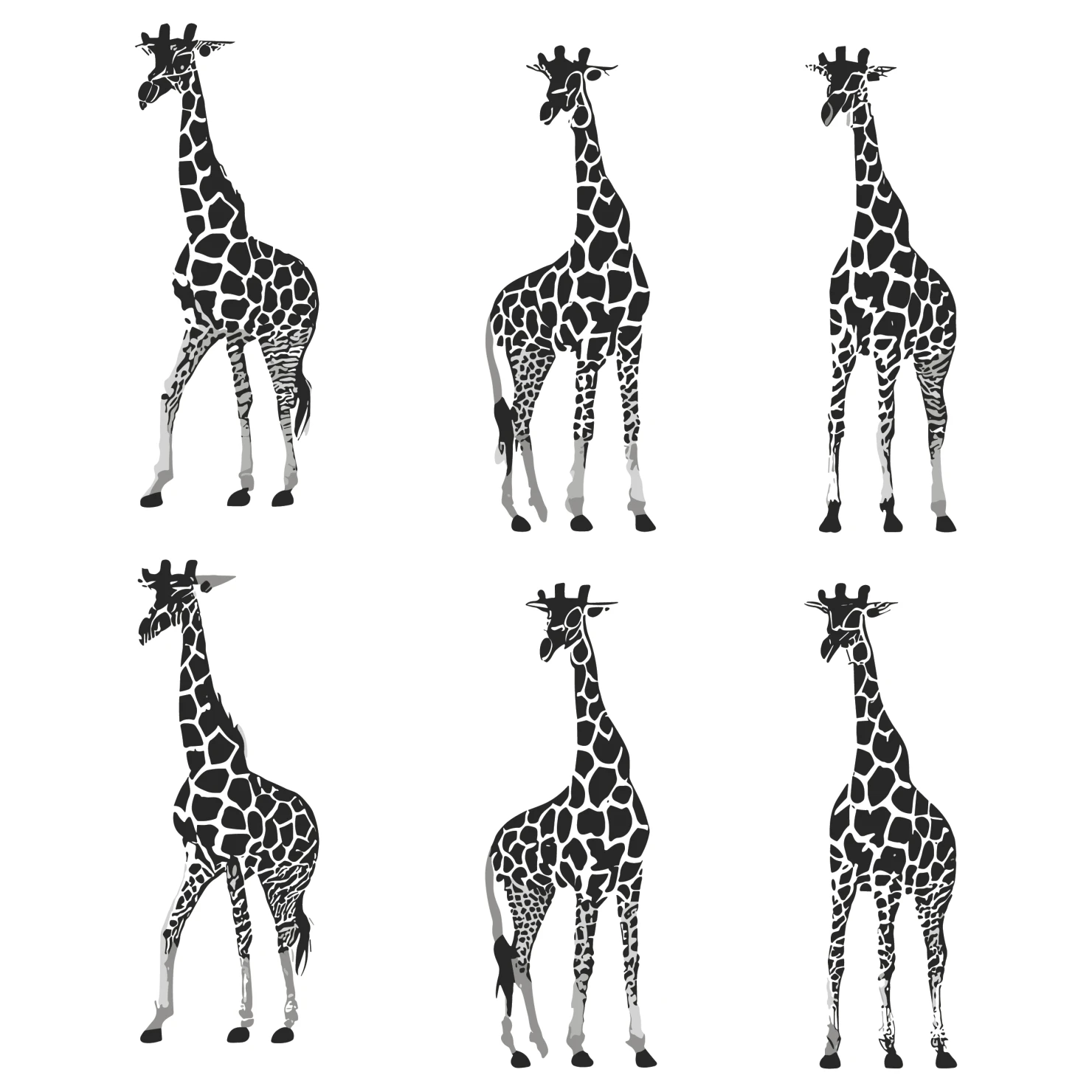 Giraffe customizable silhouettes set design #35523