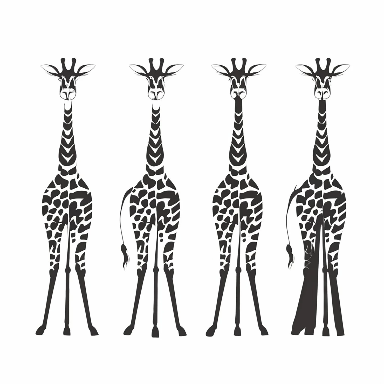 Giraffe customizable silhouettes set design #35525