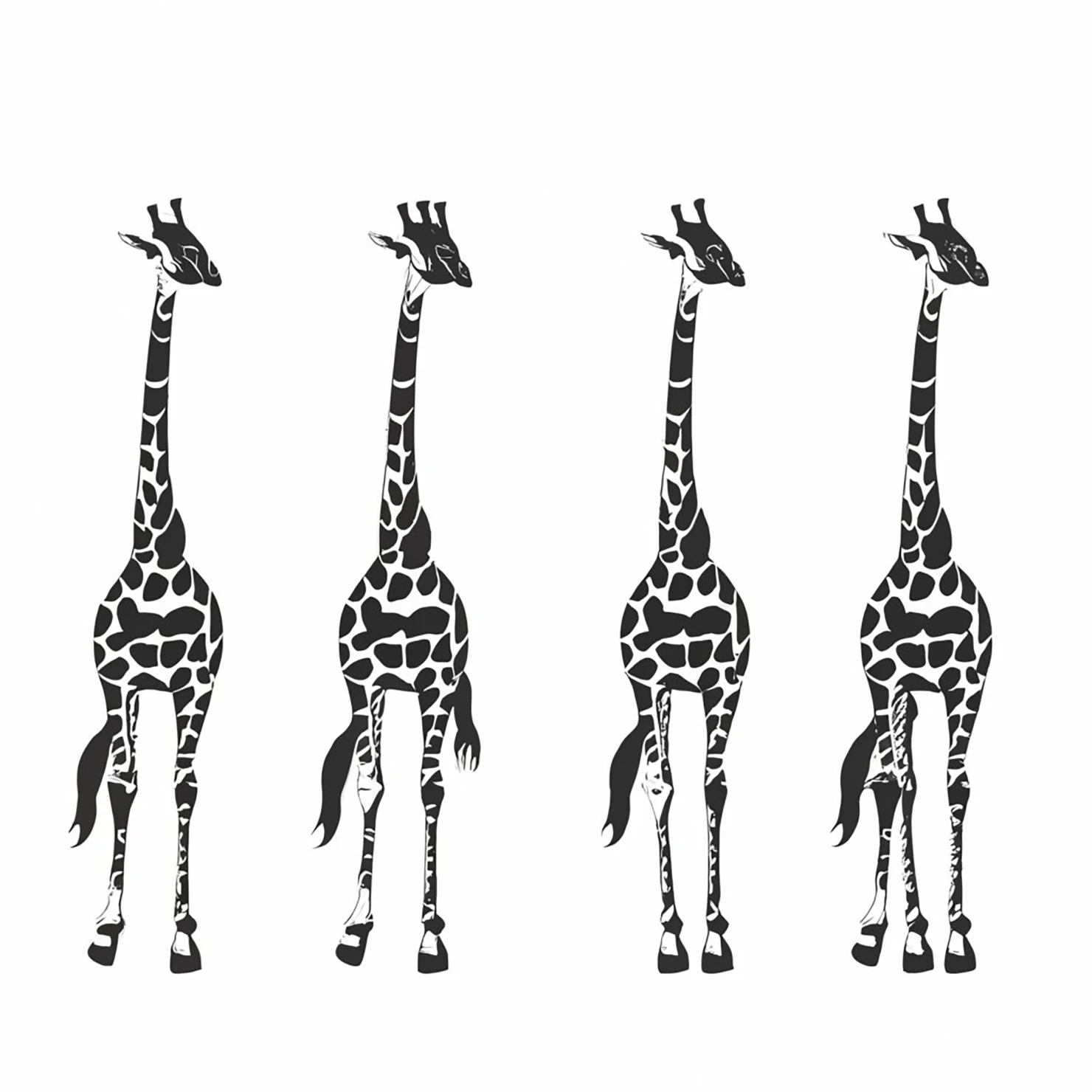 Giraffe customizable silhouettes set design #35526