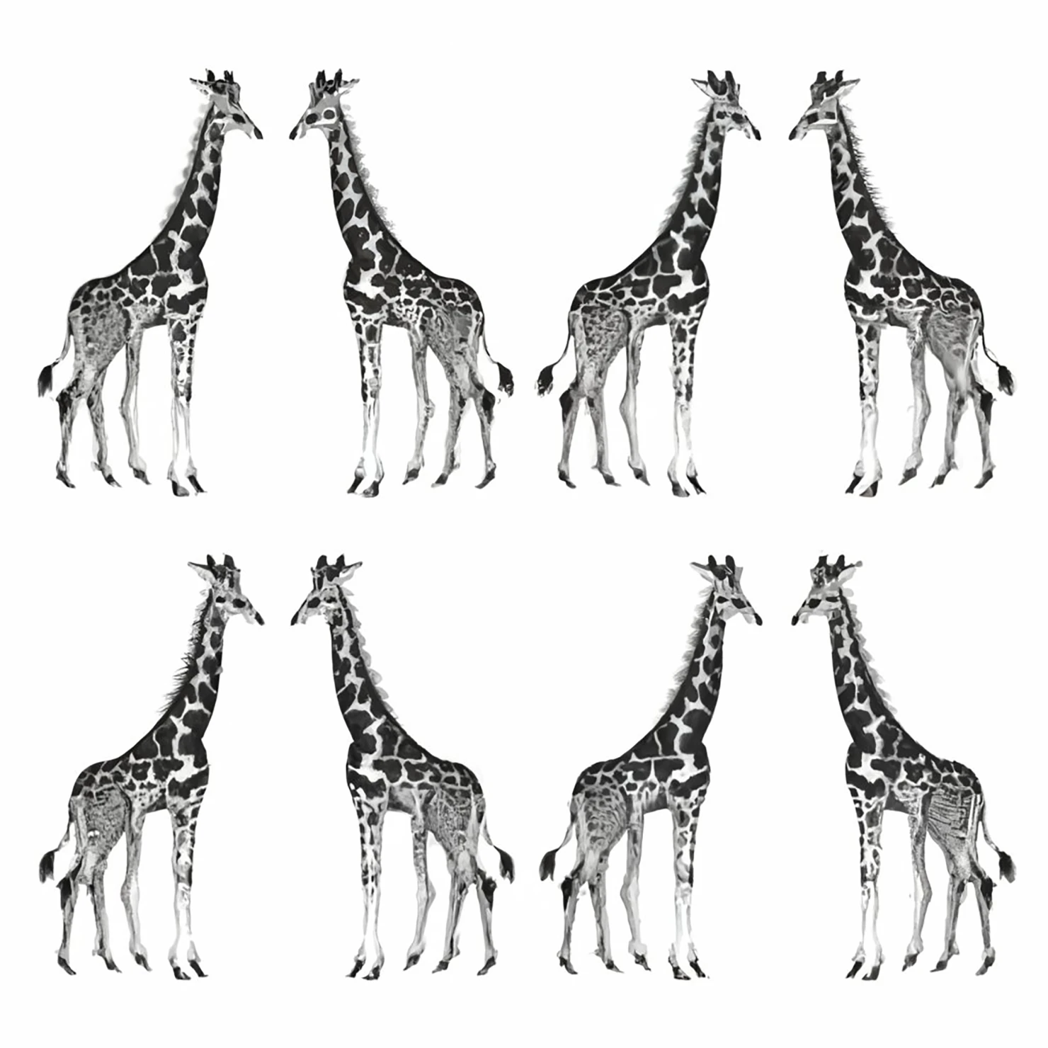 Giraffe customizable silhouettes set design #35528