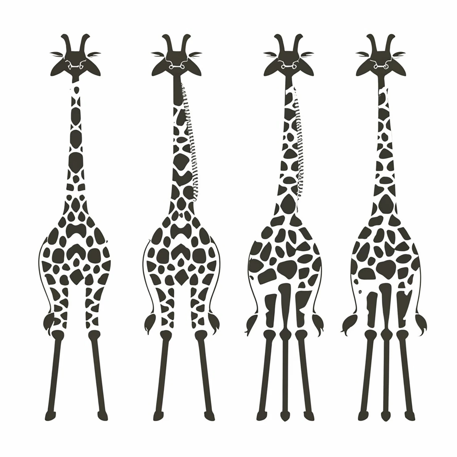 Giraffe customizable silhouettes set design #35529