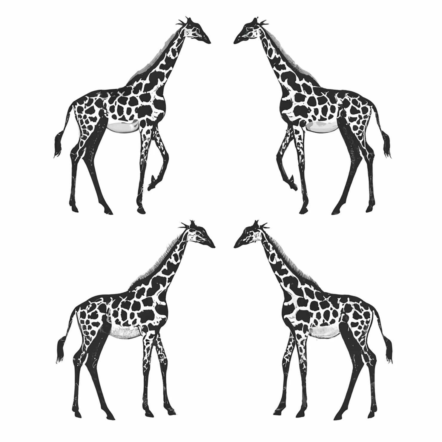 Giraffe customizable silhouettes set design #35530