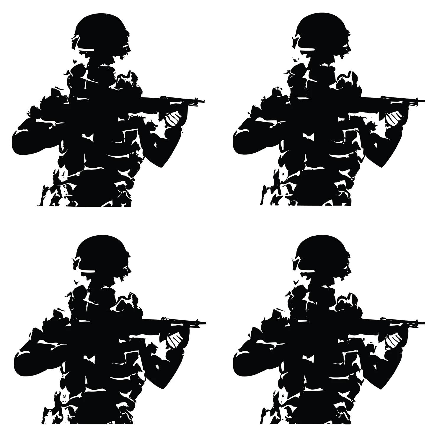 Soldier customizable silhouettes set design #35531