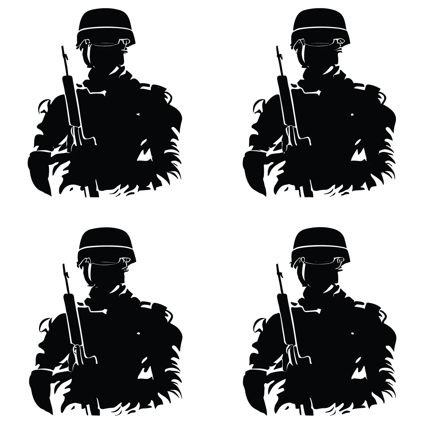 Soldier customizable silhouettes set design #35532