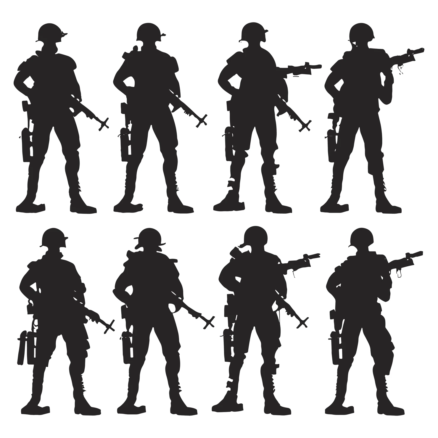 Soldier customizable silhouettes set design #35541