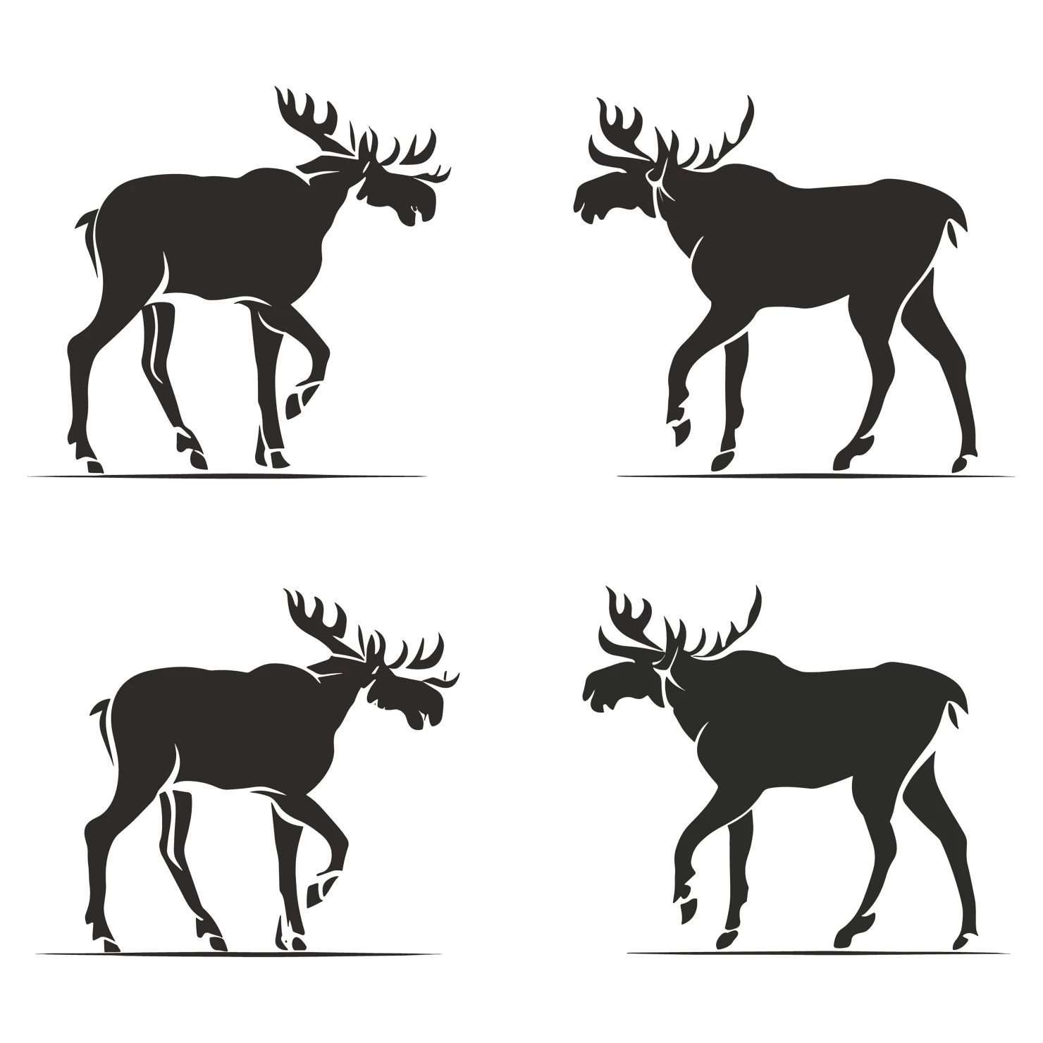 Deer customizable silhouettes set design #35559
