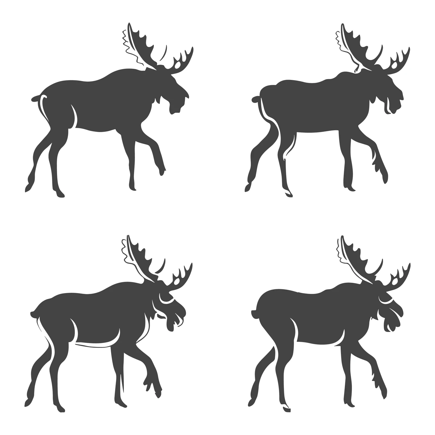 Deer customizable silhouettes set design #35561