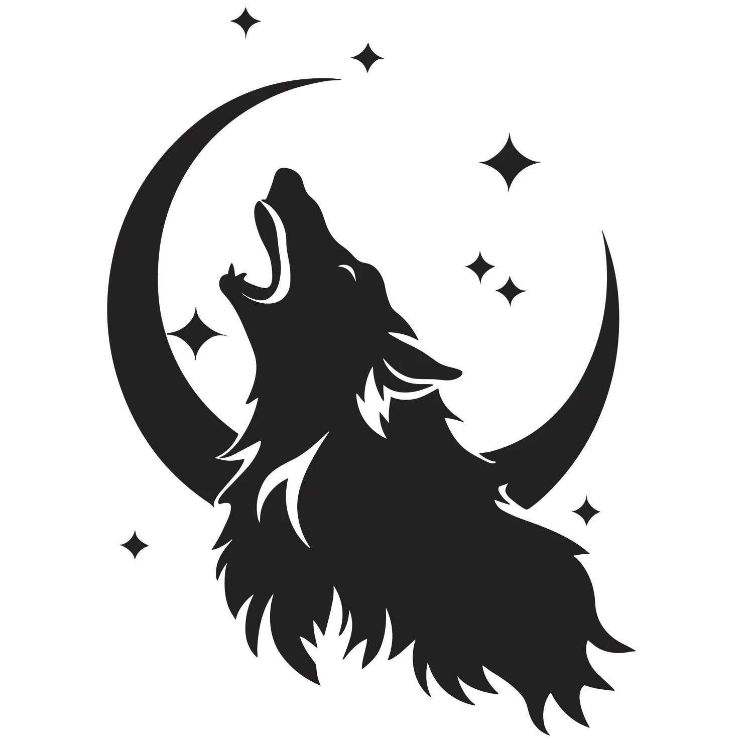 Wolf customizable silhouettes set design #35567