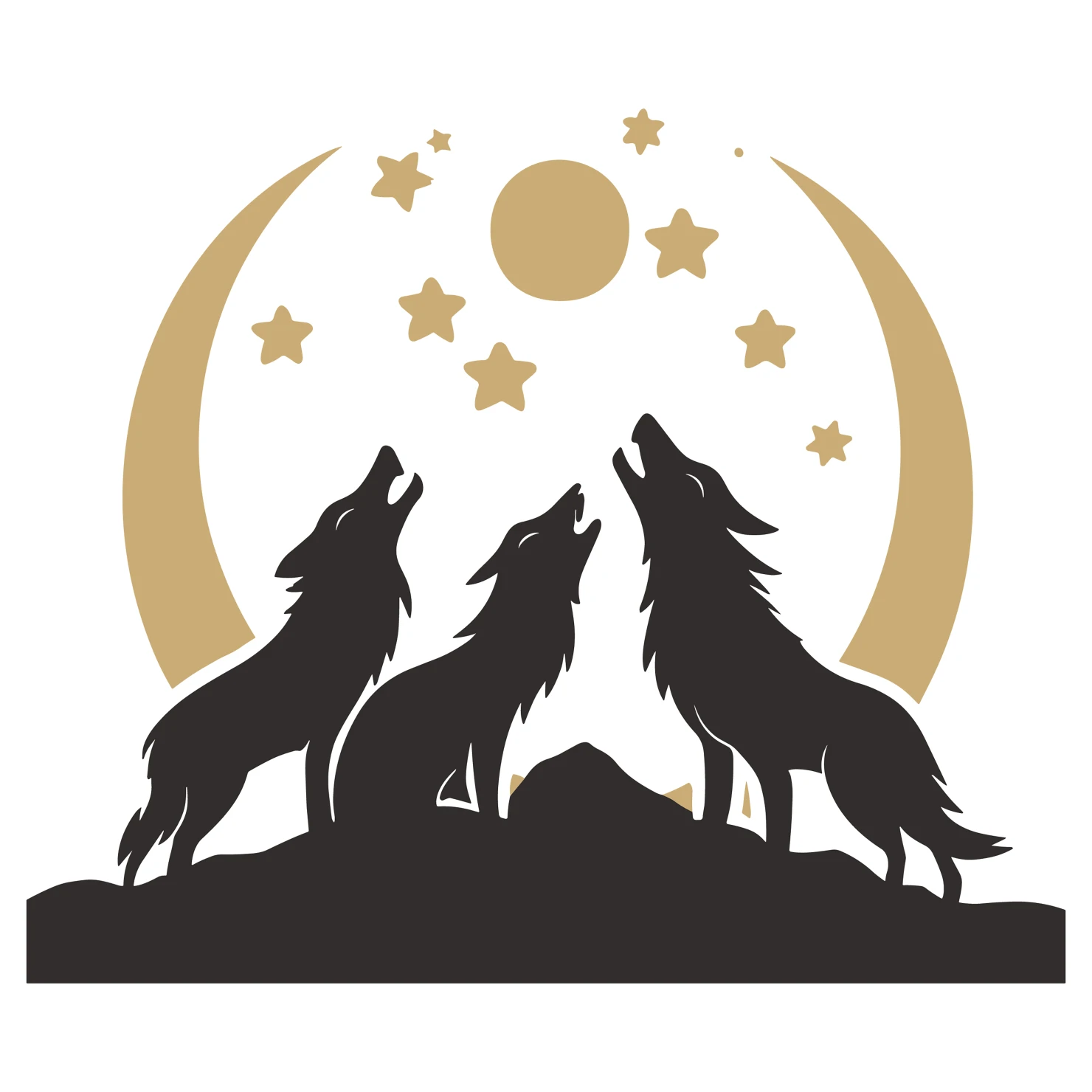 Wolf customizable silhouettes set design #35572
